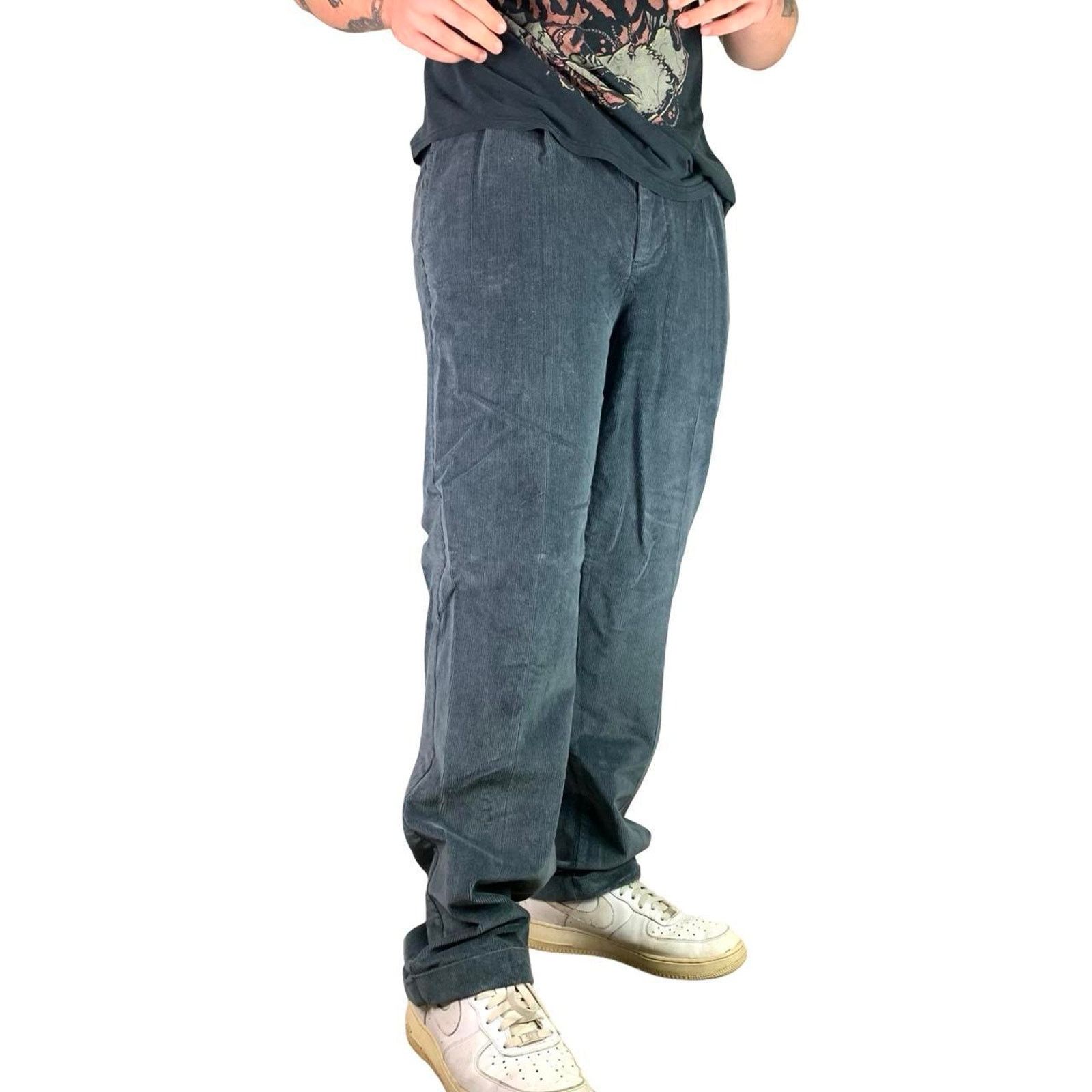Vintage 90s Vintage Blueish Grey Corduroy Pants Size US 36 / EU 52 - 3 Thumbnail