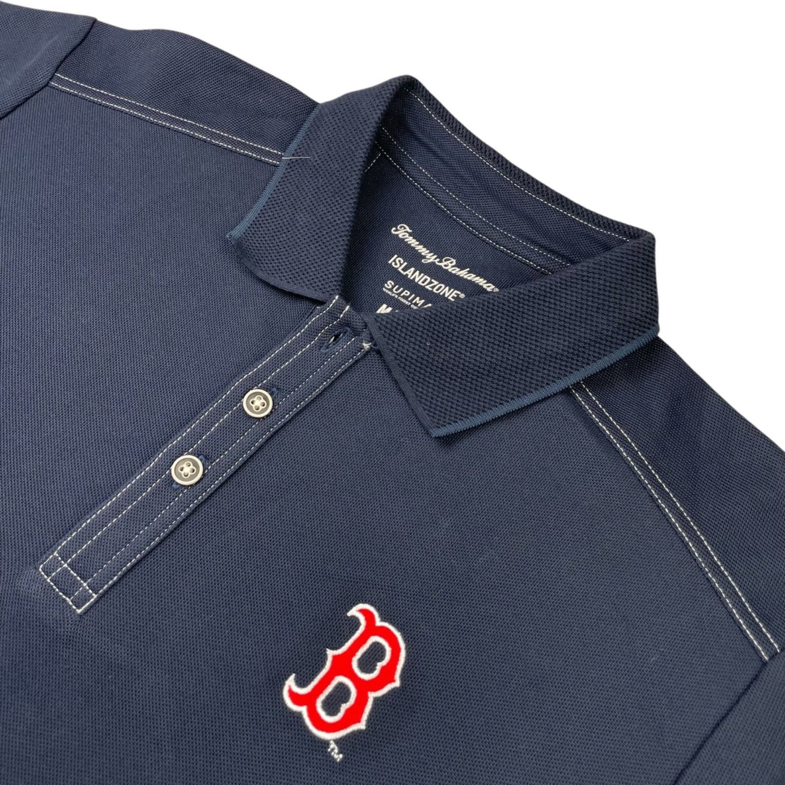 Tommy Bahama Boston Red Sox x Tommy Bahama Men's Islandzone S/S Polo Shir Size US M / EU 48-50 / 2 - 1 Thumbnail