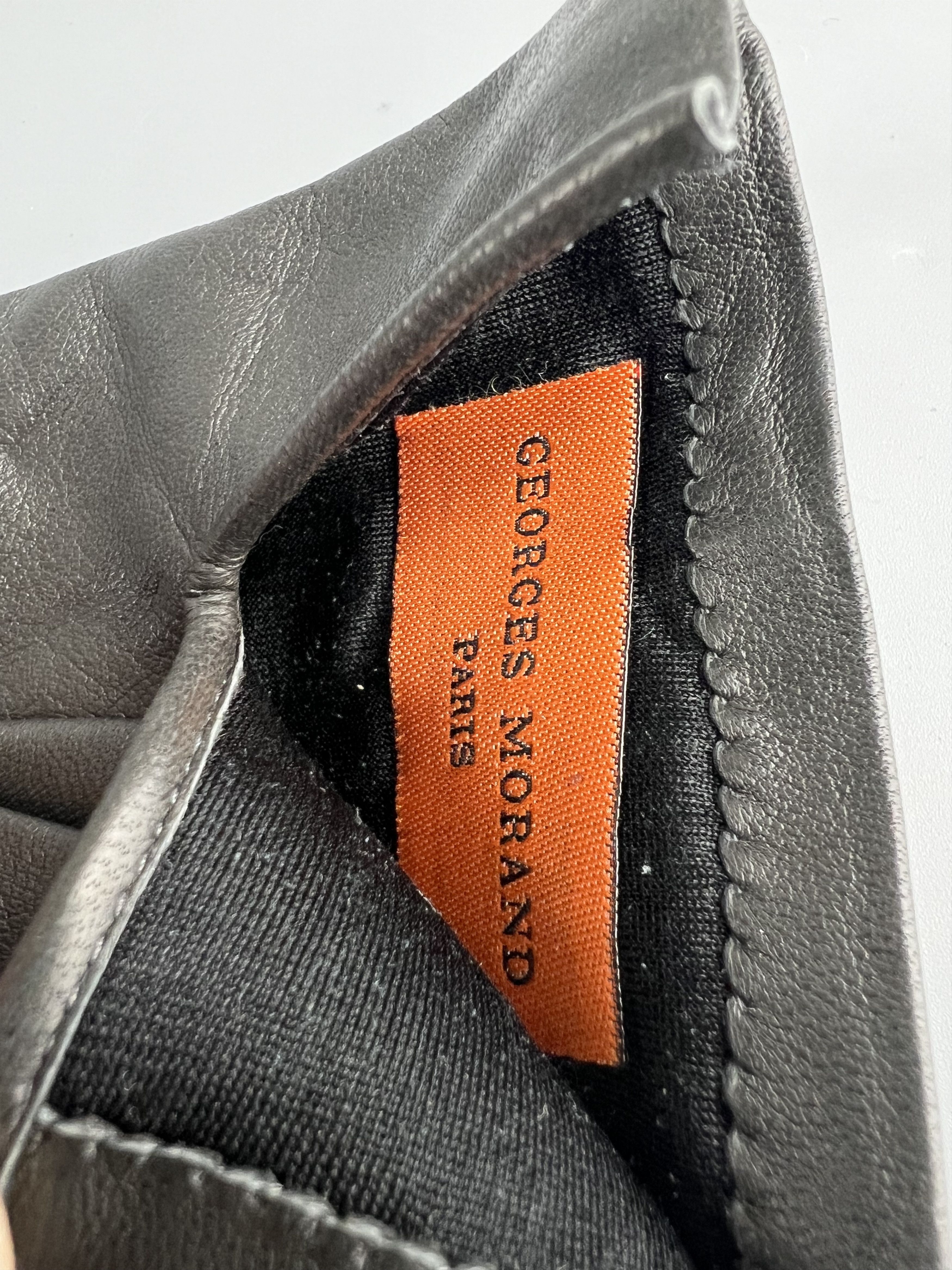 Designer × Genuine Leather × SikSilk Georges Morand Paris Lamb Leather Gloves Silk Lined Size 7 Size ONE SIZE - 4 Thumbnail