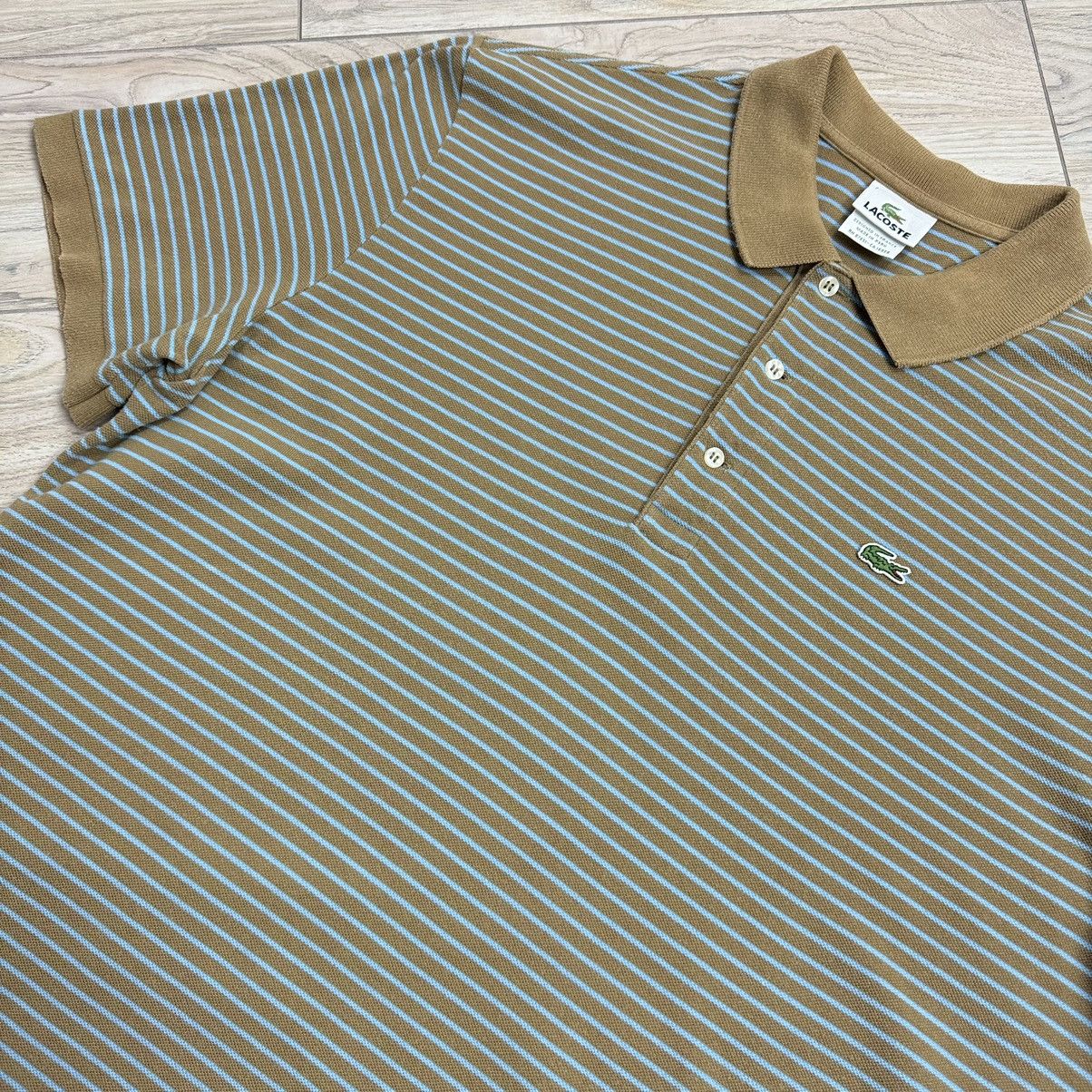 Other Vintage Lacoste Brown/Baby Blue Striped Polo T-Shirt Size US M / EU 48-50 / 2 - 4 Thumbnail