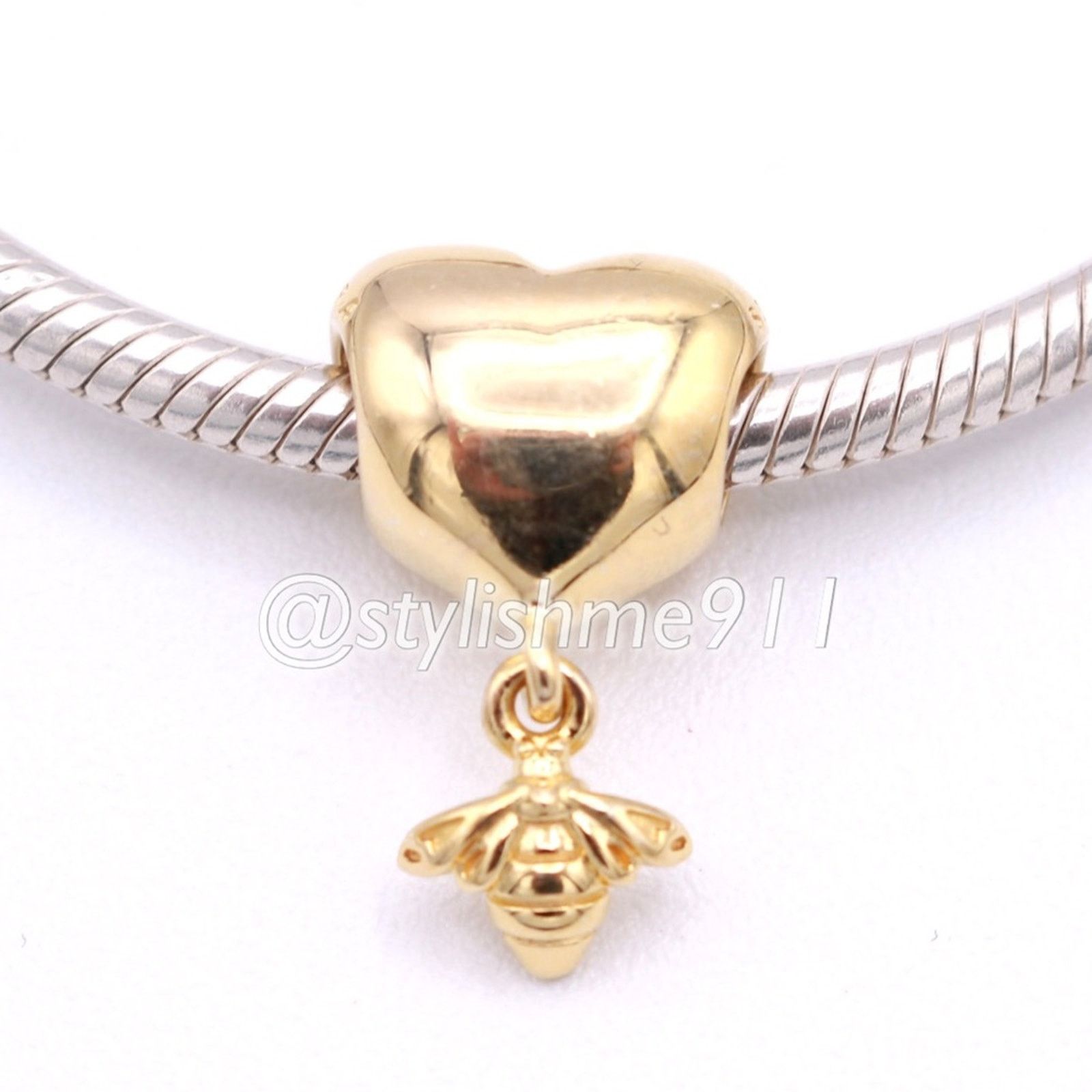 pandora Authentic Pandora Pandora Shine Heart and Bee Charm - 767022 Size ONE SIZE - 1 Thumbnail
