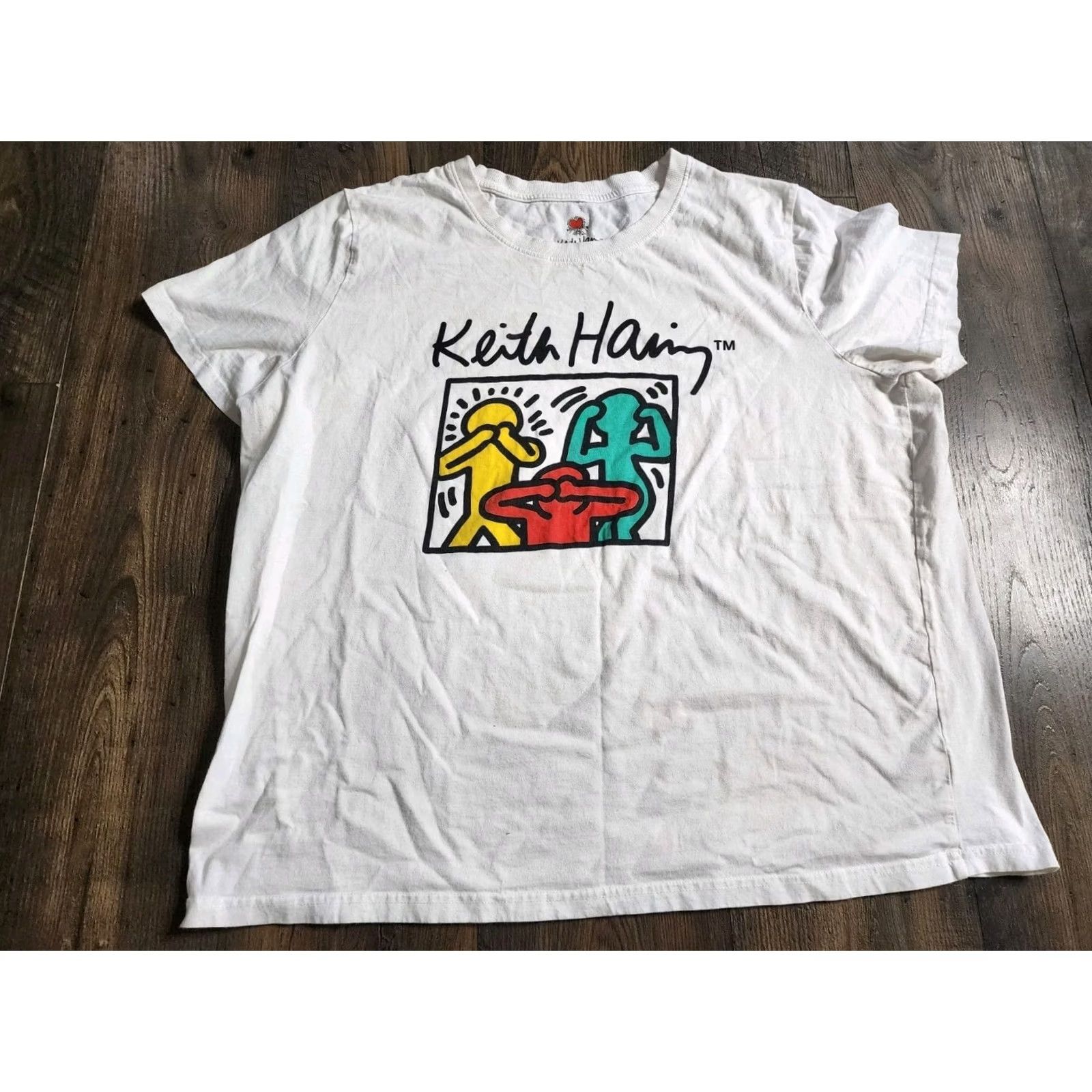 Vintage Keith Haring Women’s T-Shirt 2XL White Pop Art Hear No Evil Shirt Womens 2XL Size XXL / US 16-18 / IT 52-54 - 6 Thumbnail