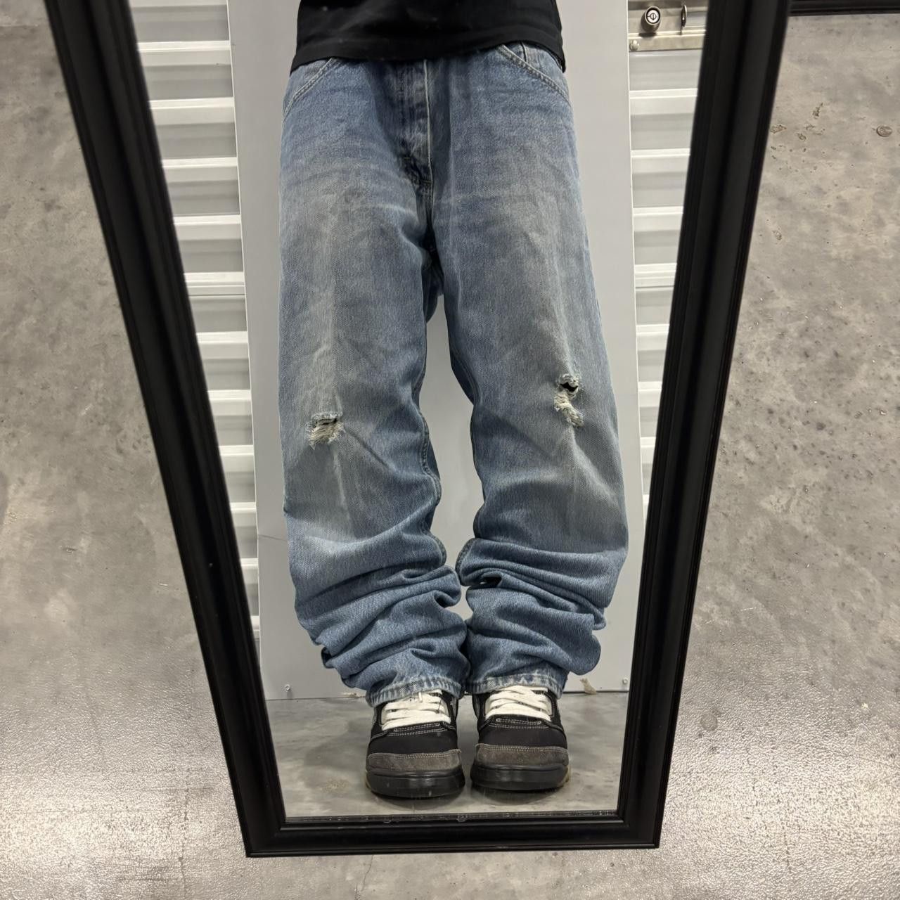 Japanese Brand × Vintage Crazy Vintage Y2K/2000s Grunge Medium Wash Distressed Denim Jeans! Size US 36 / EU 52 - 1 Thumbnail