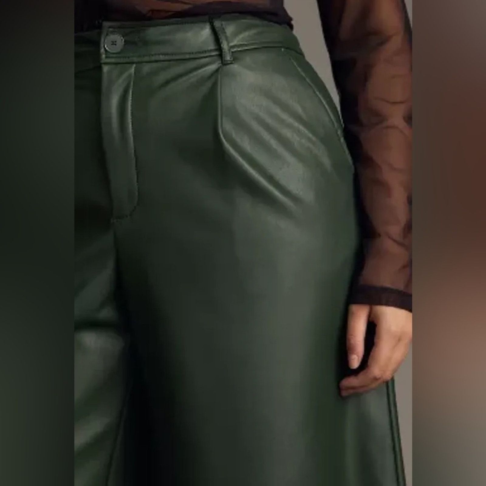 Anthropologie Anthropologie Faux Leather Capris Culottes Cropped US 8 Size 30" / US 8 / IT 44 - 10 Thumbnail