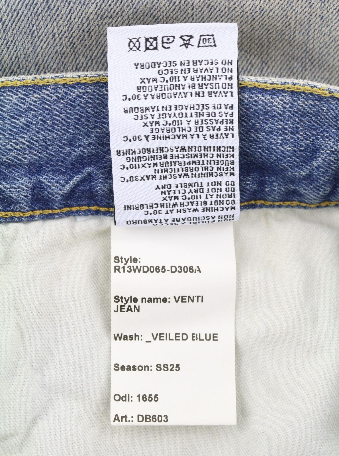 R13 VENTI 28 Veiled Blue Baggy Low Rise Jeans 88833 Size 28" / US 6 / IT 42 - 8 Thumbnail
