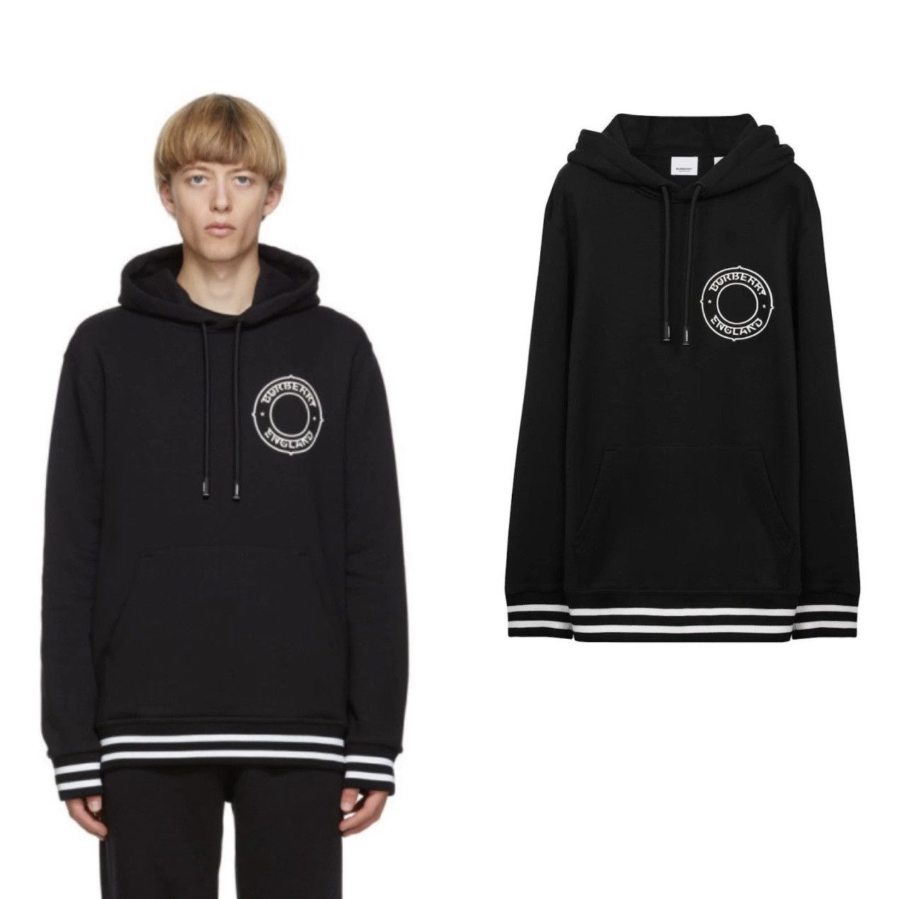 Burberry Burberry London Black Graphic Logo Hoodie Sweater Size US M / EU 48-50 / 2 - 2 Thumbnail