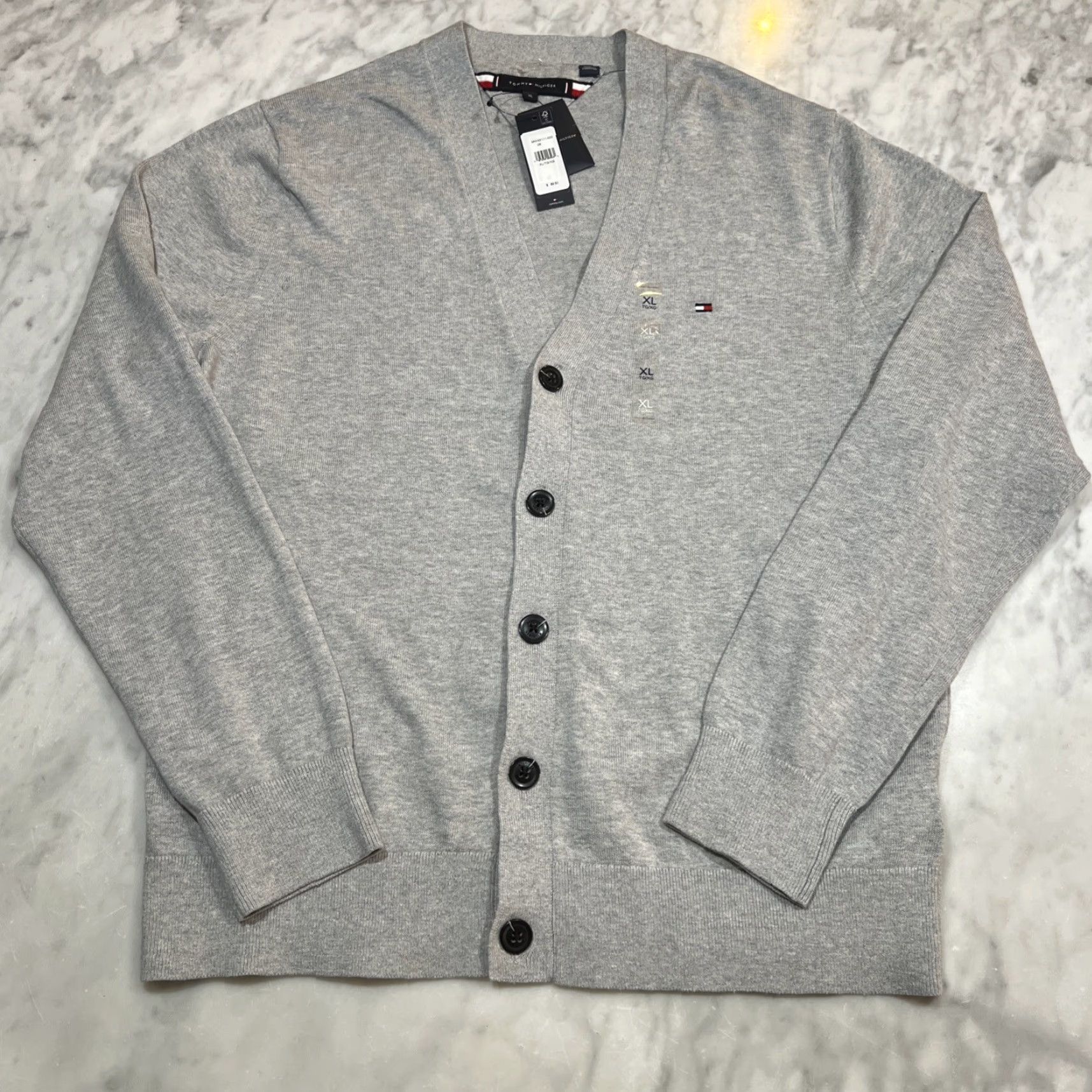 Tommy Hilfiger Tommy Hilfiger Cardigan Sweater Men XL Button Grey Cotton Preppy Dad NWT Size US XL / EU 56 / 4 - 2 Thumbnail