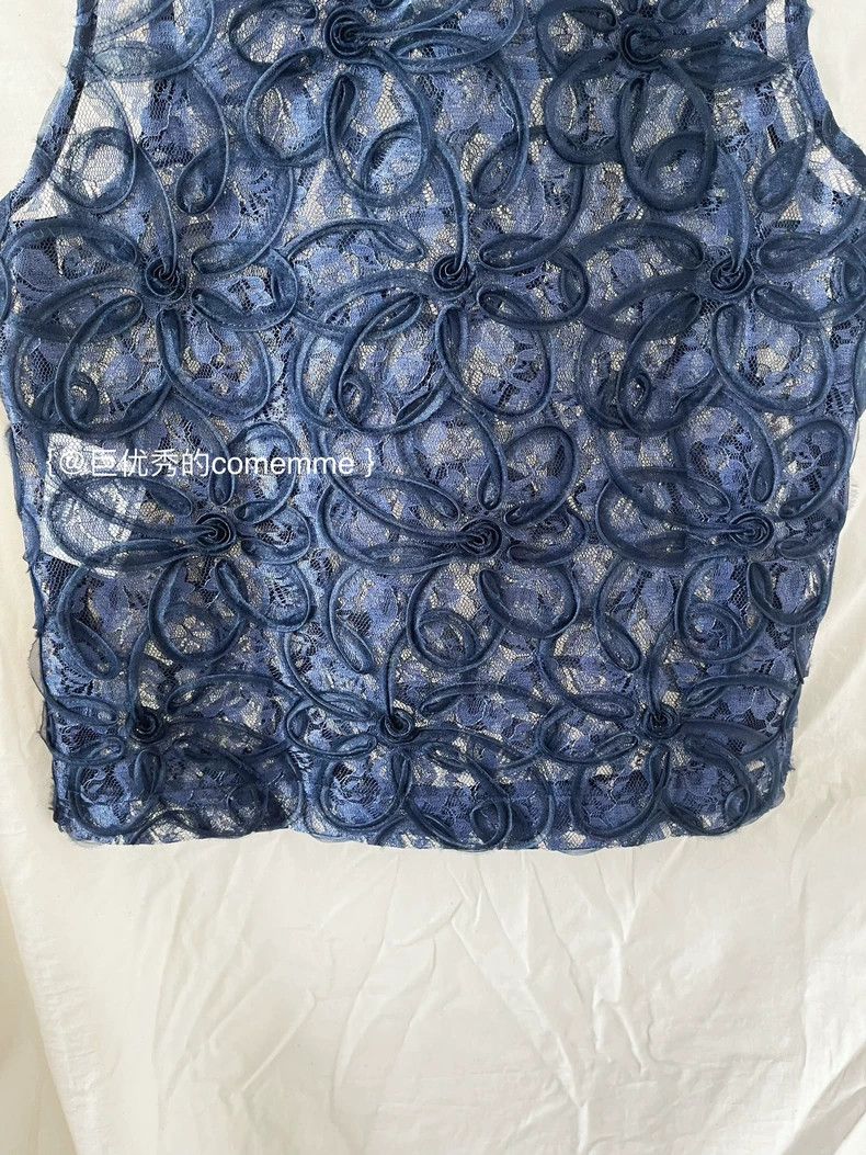 Comme Des Garcons Navy blue dark blue lace hollowed-out fl
