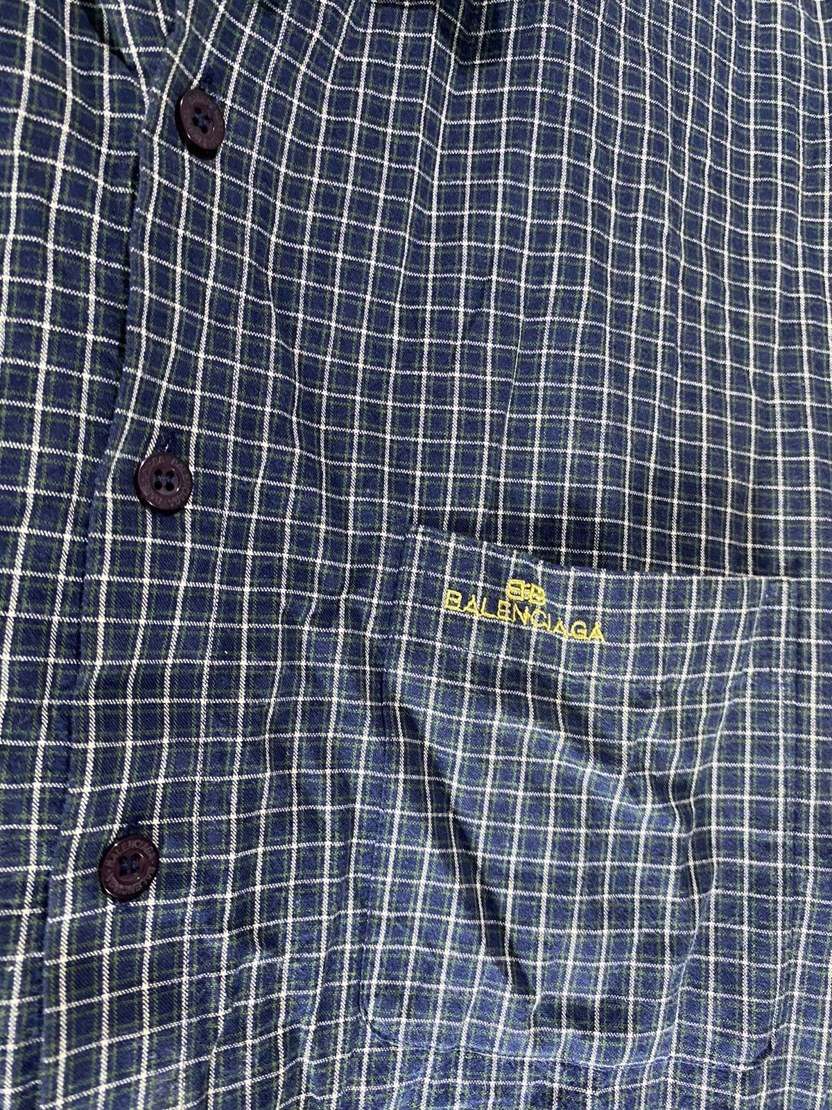 Balenciaga Vintage balenciaga tartan button shirt Size US XL / EU 56 / 4 - 3 Thumbnail