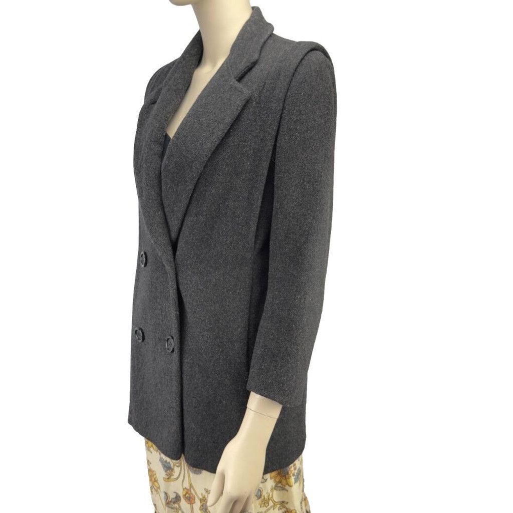 Vintage VINTAGE Pavillon Gray Power Shoulders Tailored Jacket Size S Size XS / US 0-2 / IT 36-38 - 5 Thumbnail