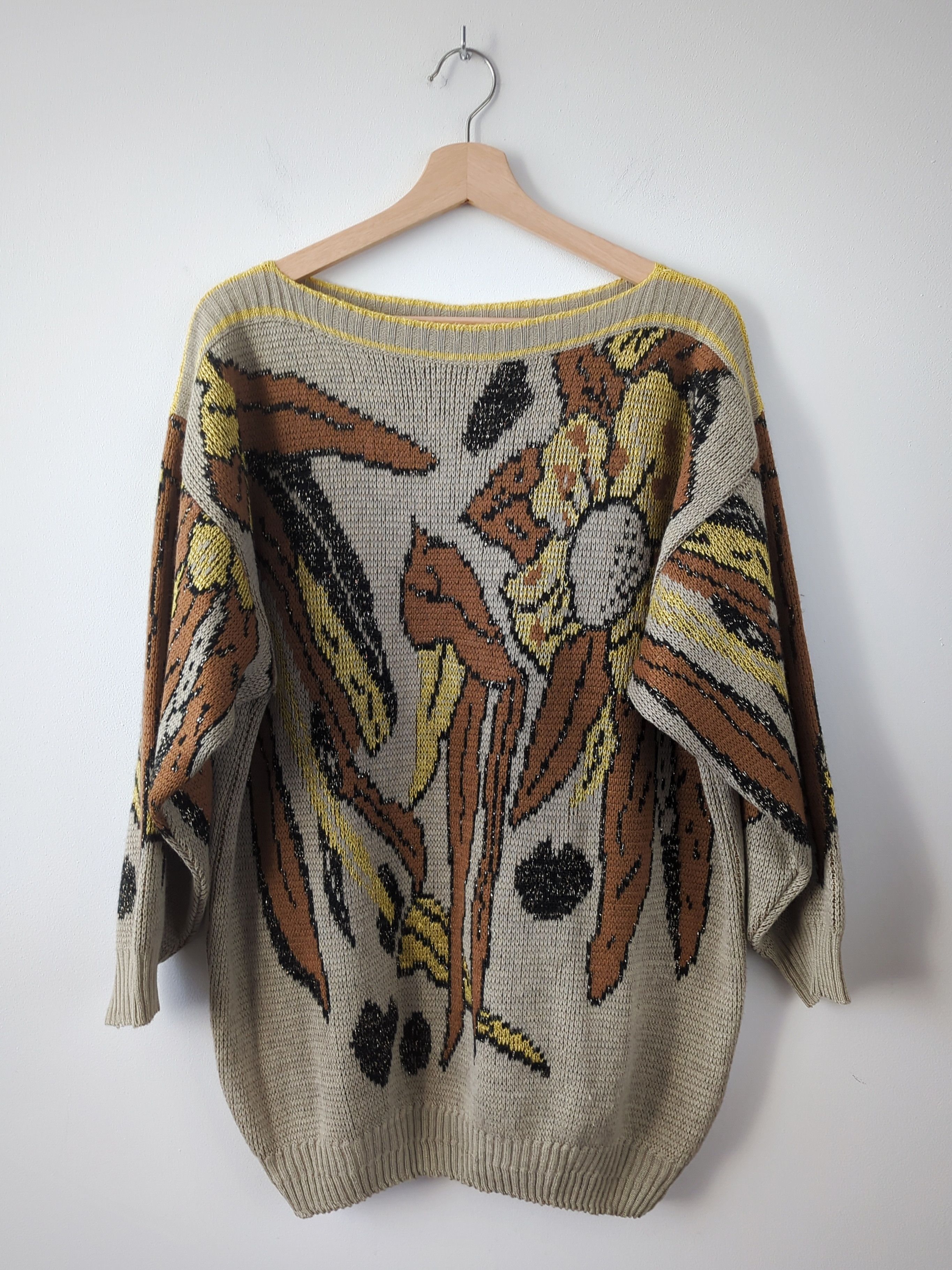 La Perla La Perla Vintage Wool Blend Long Sweater Beige Brown 80s Size L / US 10 / IT 46 - 1 Thumbnail