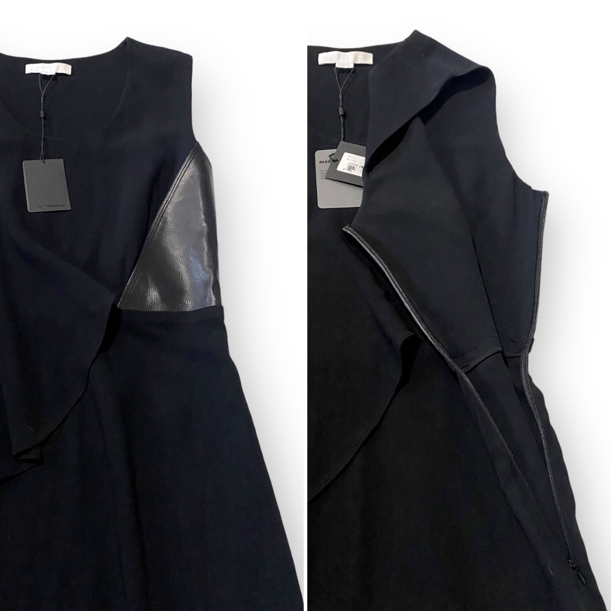 Alexander Wang Alexander Wang Black Sheath Dress with Leather trim, size 10 Size L / US 10 / IT 46 - 11 Thumbnail