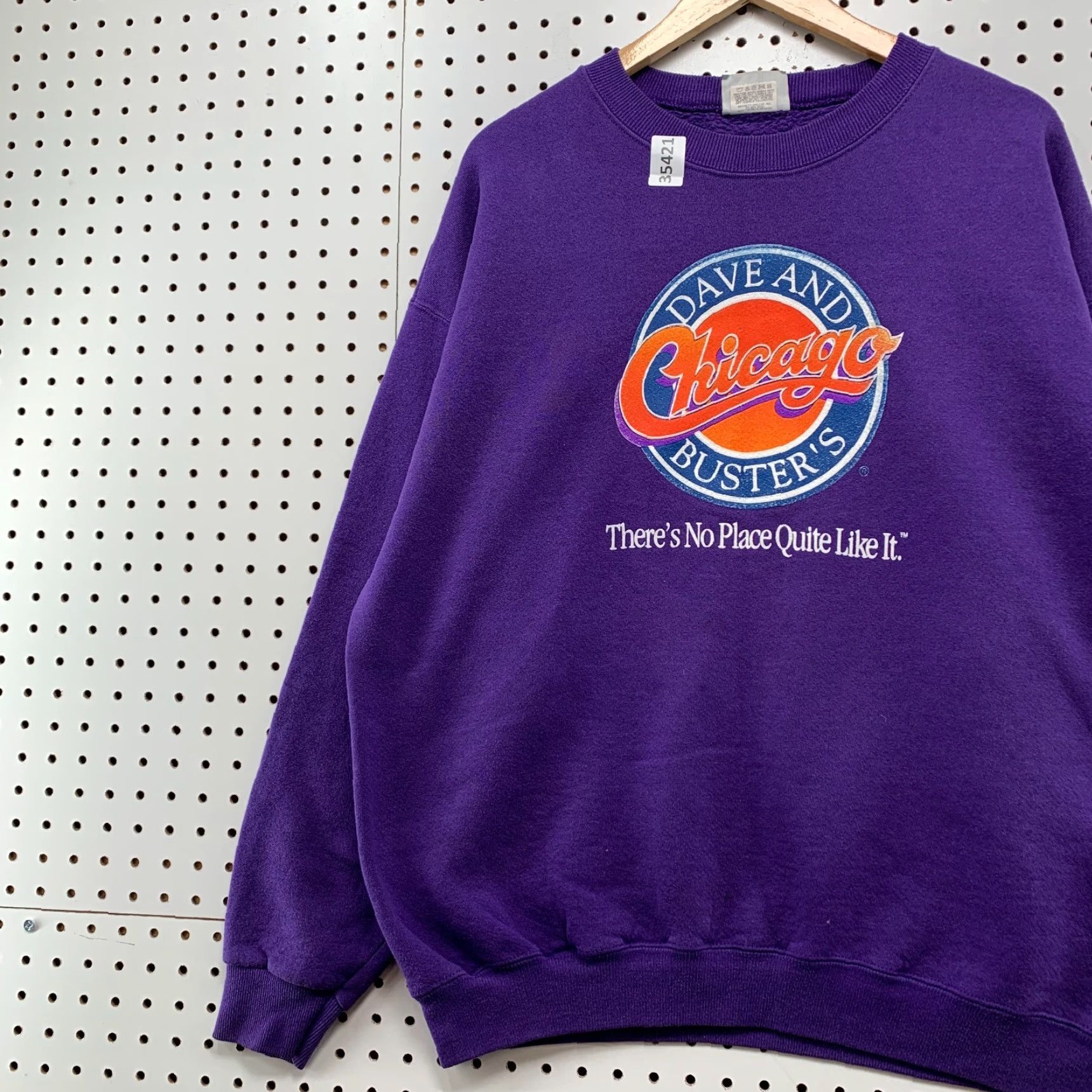 Lee VINTAGE Lee Crewneck Sweatshirt Mens XL Purple 90s USA Dave & Busters Chicago Pullover Size US XL / EU 56 / 4 - 2 Thumbnail