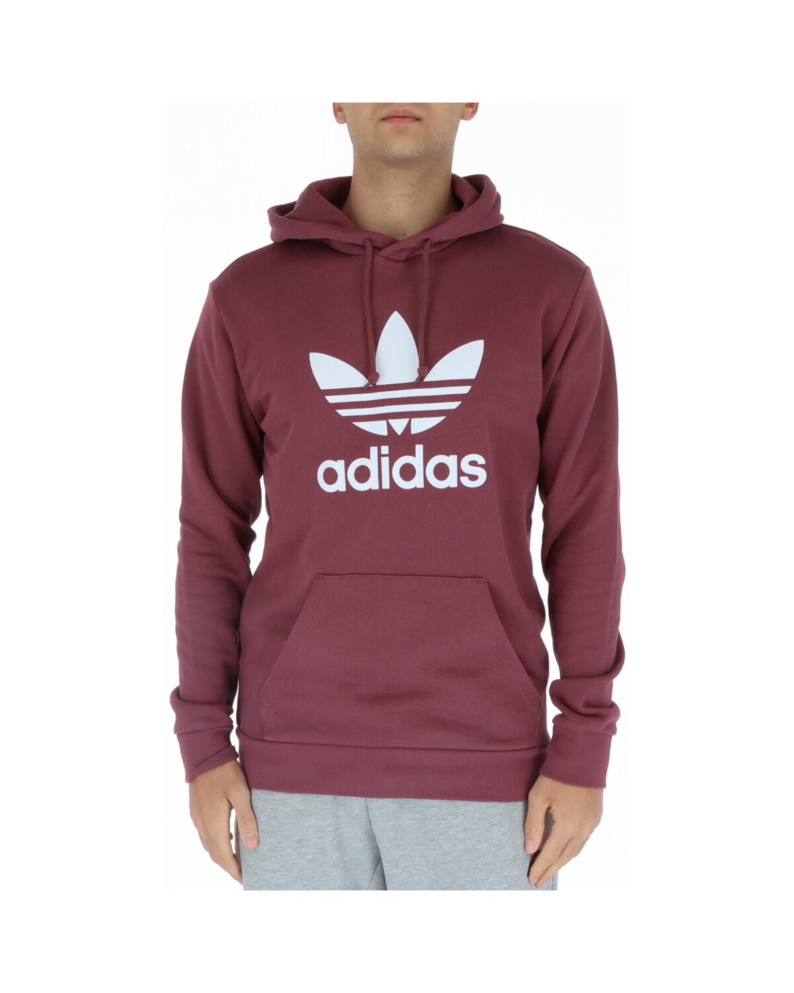 image of Adidas Printed Hooded Sweatshirt in Bordeaux, Men's (Size Small)