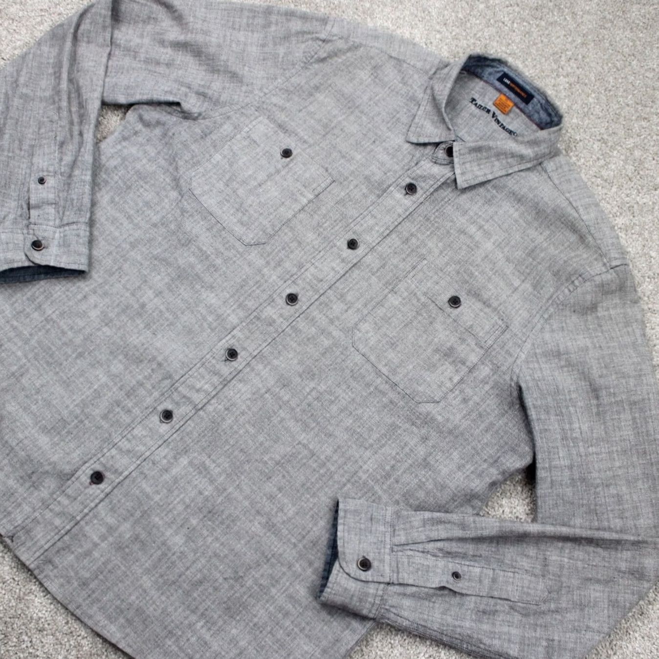 Vintage Tailor Vintage Shirt Adult XL Gray Long Sleeve Button-Up Shirt Size US XL / EU 56 / 4 - 3 Thumbnail