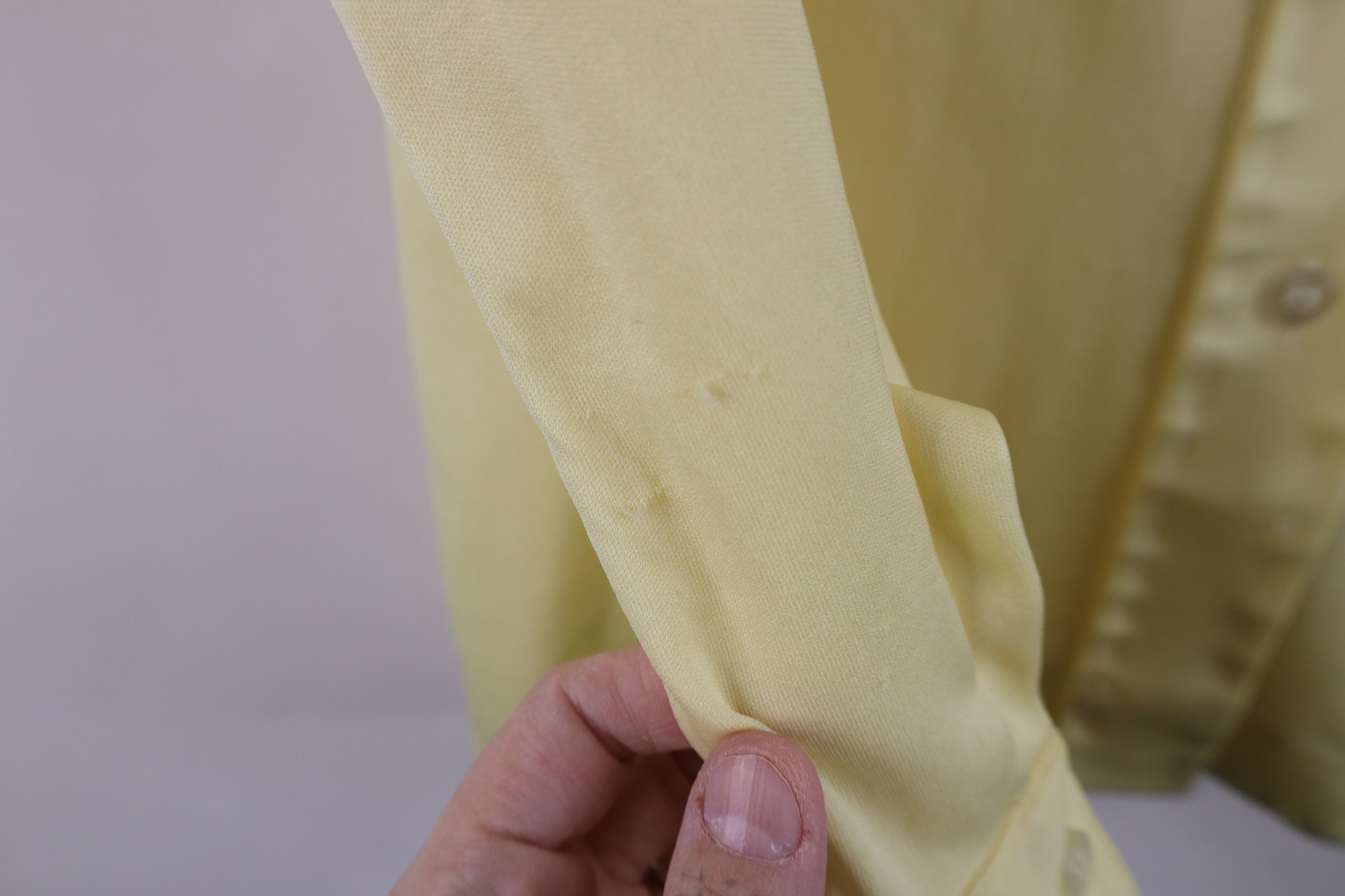 Vintage Vintage 70s Streetwear Knit Collared Button Shirt Yellow Size XXL / US 16-18 / IT 52-54 - 6 Thumbnail