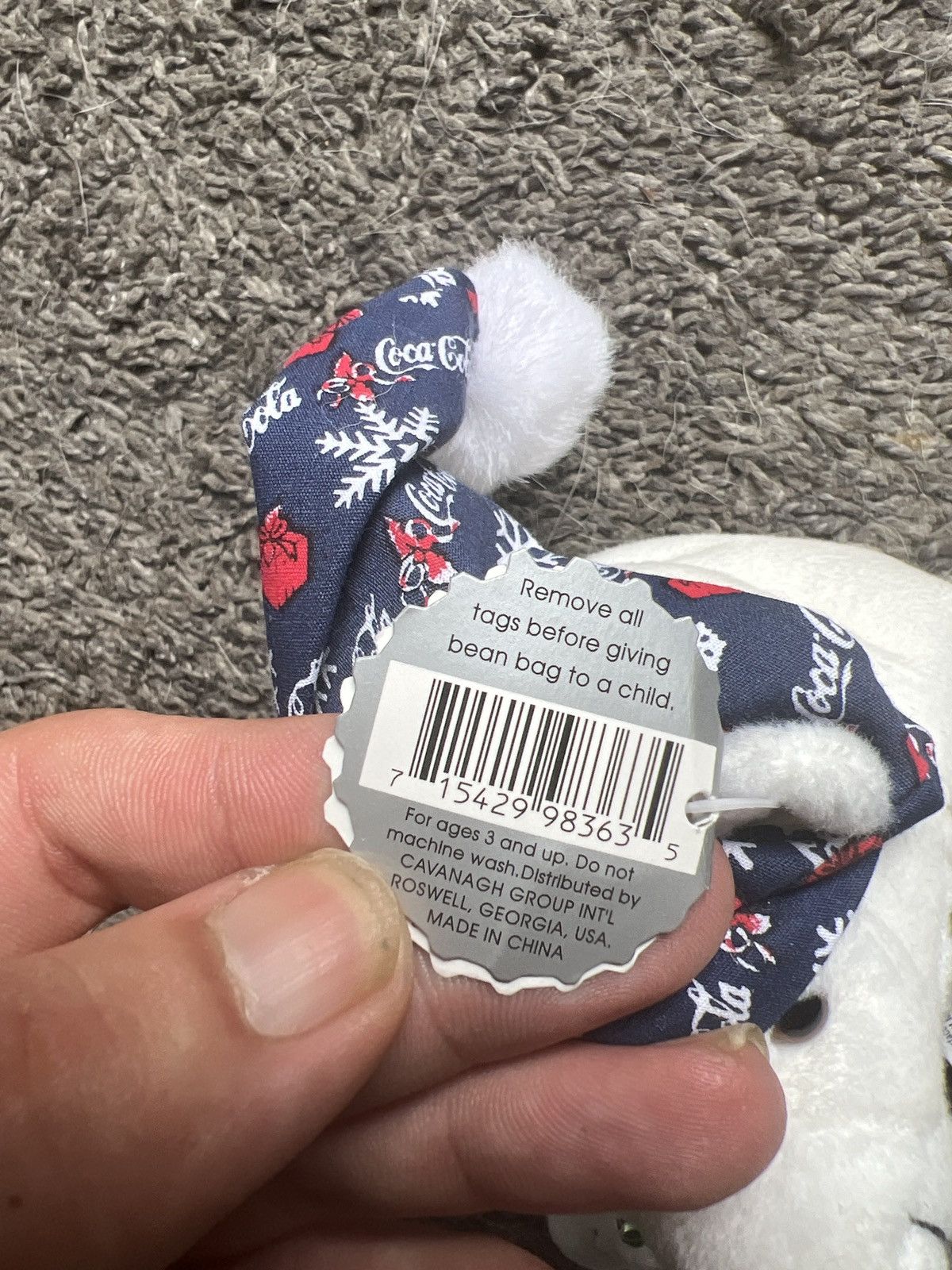 Coca Cola 1998 Coca-Cola Polar Bear In Blue Night Cap Bean Bag Plush Size ONE SIZE - 5 Thumbnail
