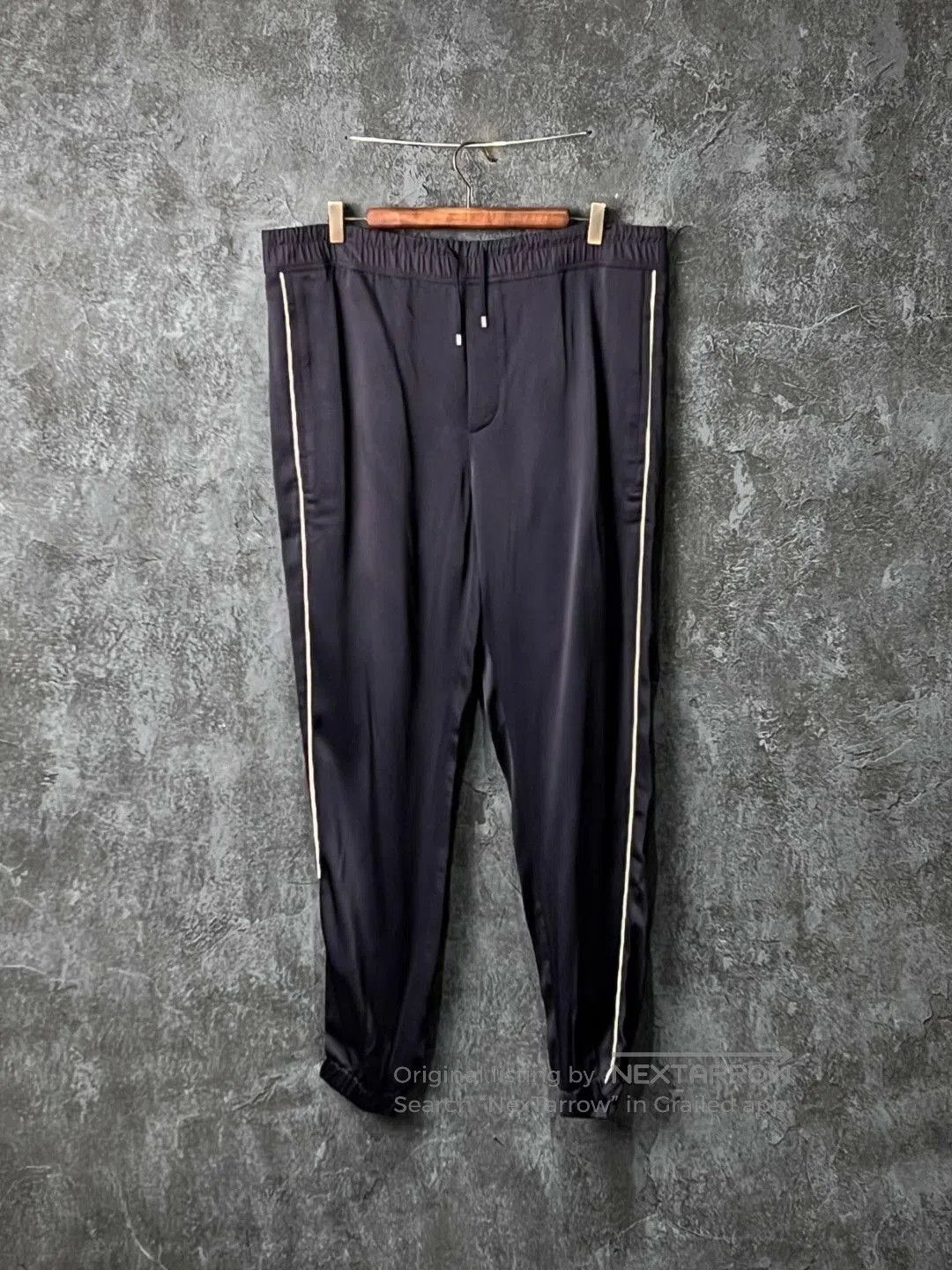 Saint Laurent Paris Saint Laurent Black Striped Drawstring Pants. Size US 36 / EU 52 - 1 Thumbnail