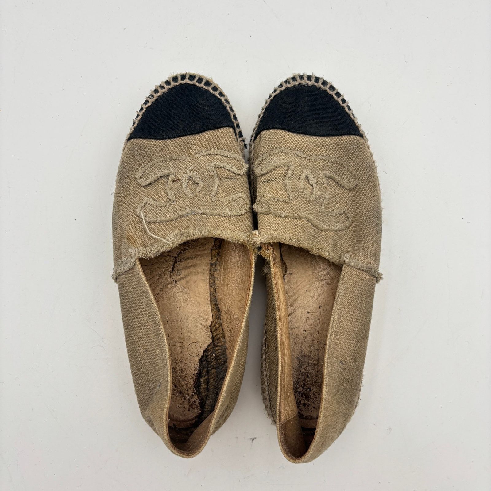 Chanel Chanel CC Logo Canvas Black Cap Toe Espadrilles Slip Ons 37 Size US 6.5 / IT 36.5 - 6 Thumbnail