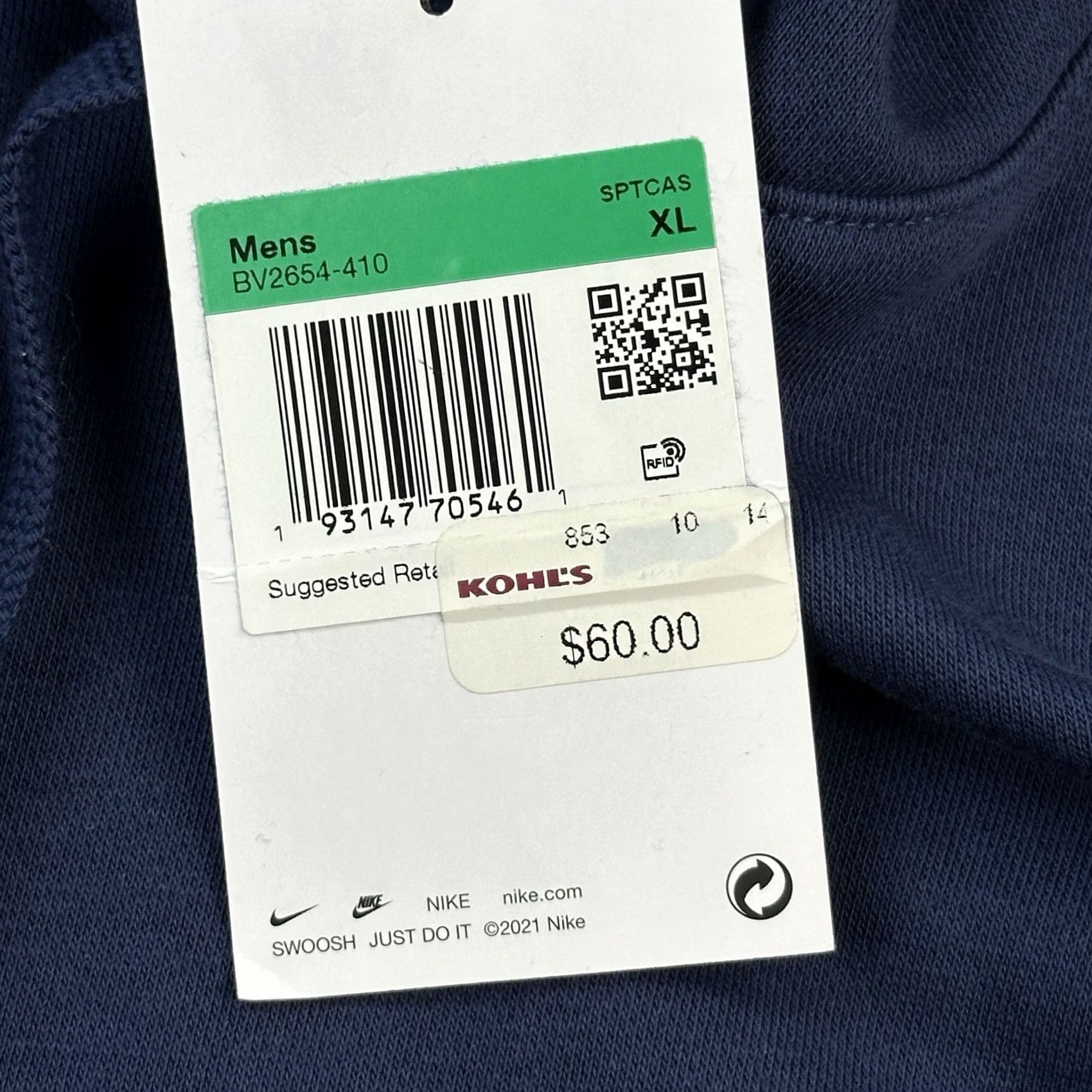 Nike Nike Sportswear Hoodie Mens XL Navy Embroidered Swoosh Logo Pullover Size US XL / EU 56 / 4 - 5 Thumbnail