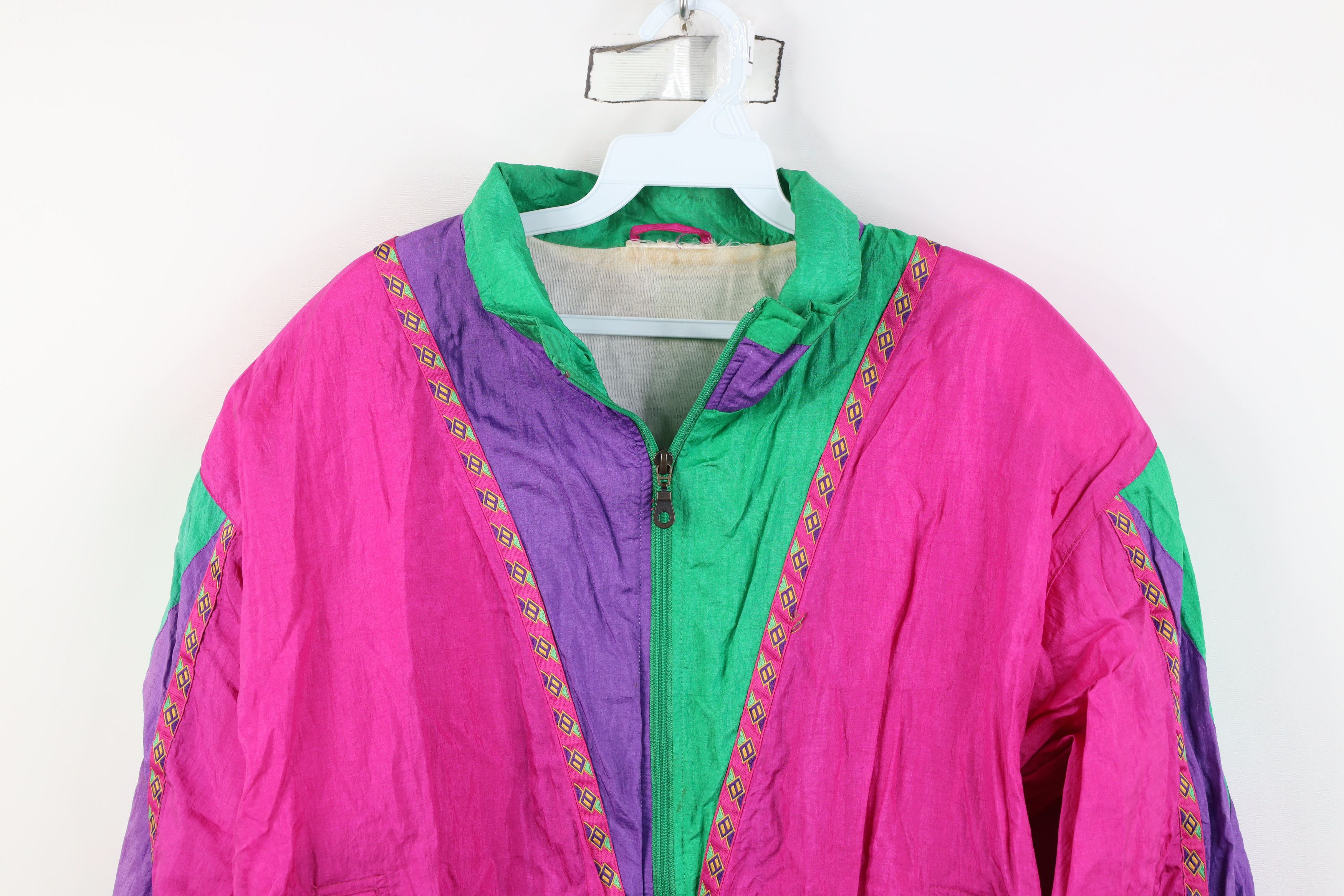 Vintage Vintage 90s Streetwear Southwestern Windbreaker Jacket Size XL / US 12-14 / IT 48-50 - 2 Thumbnail
