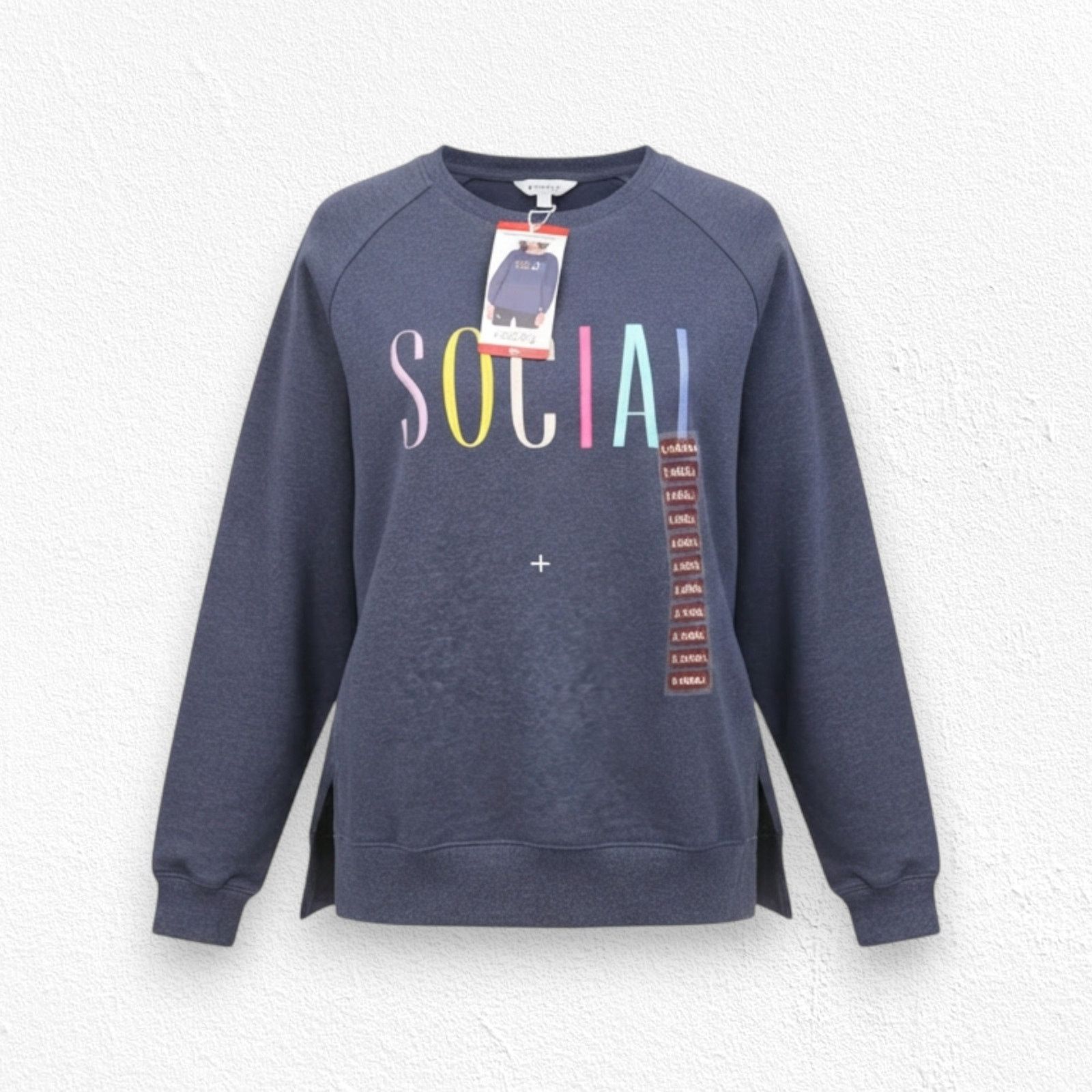 Wildfox Wildfox SOCIAL Rainbow Navy Crewneck Sweatshirt XS NWT $108 Size XS / US 0-2 / IT 36-38 - 1 Thumbnail