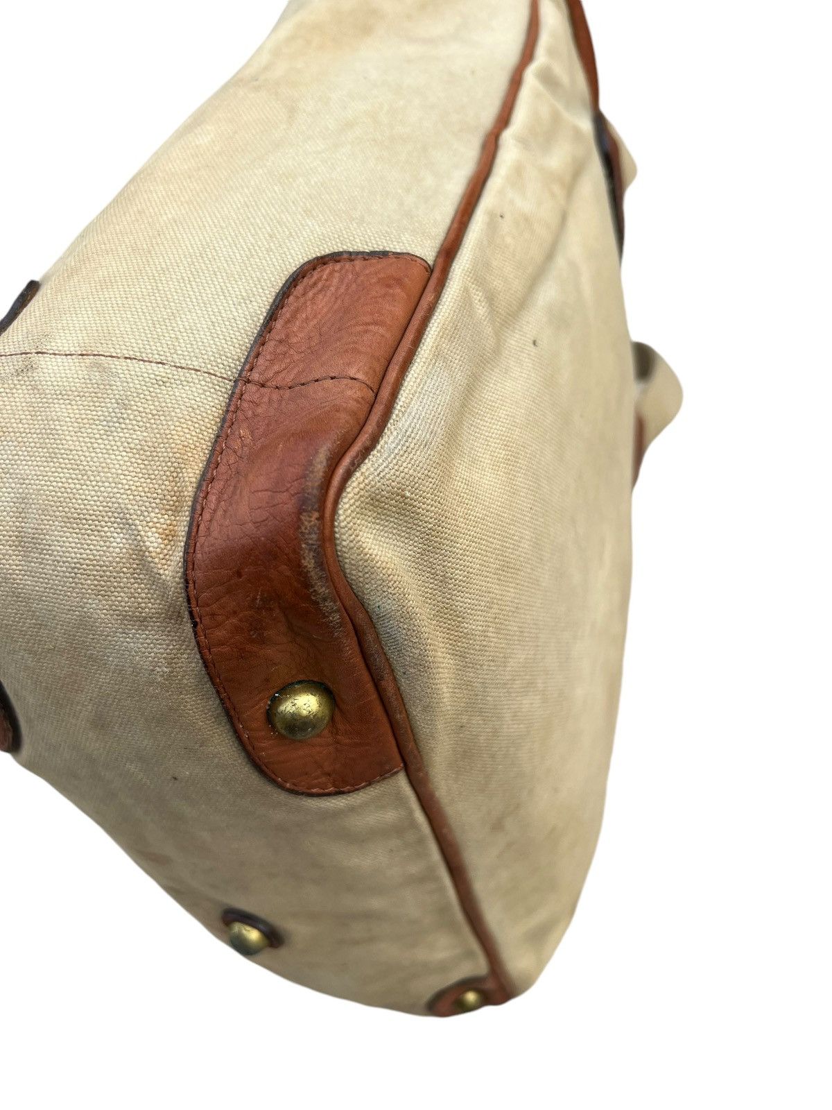 Leather Vintage Silver Lake Club Japan Dirty Muddy Canvas Tote Bag Size ONE SIZE - 10 Thumbnail