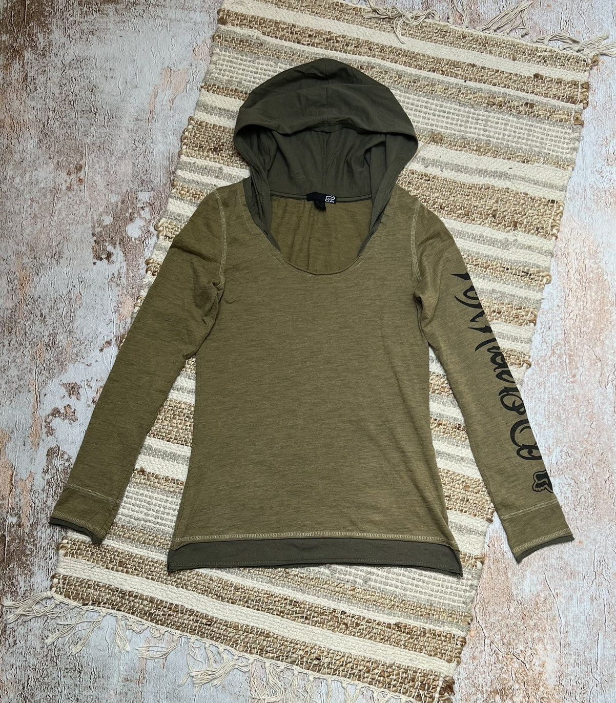 Fox Racing × Vintage Fox vintage khaki hoodie Size US S / EU 44-46 / 1 - 2 Thumbnail