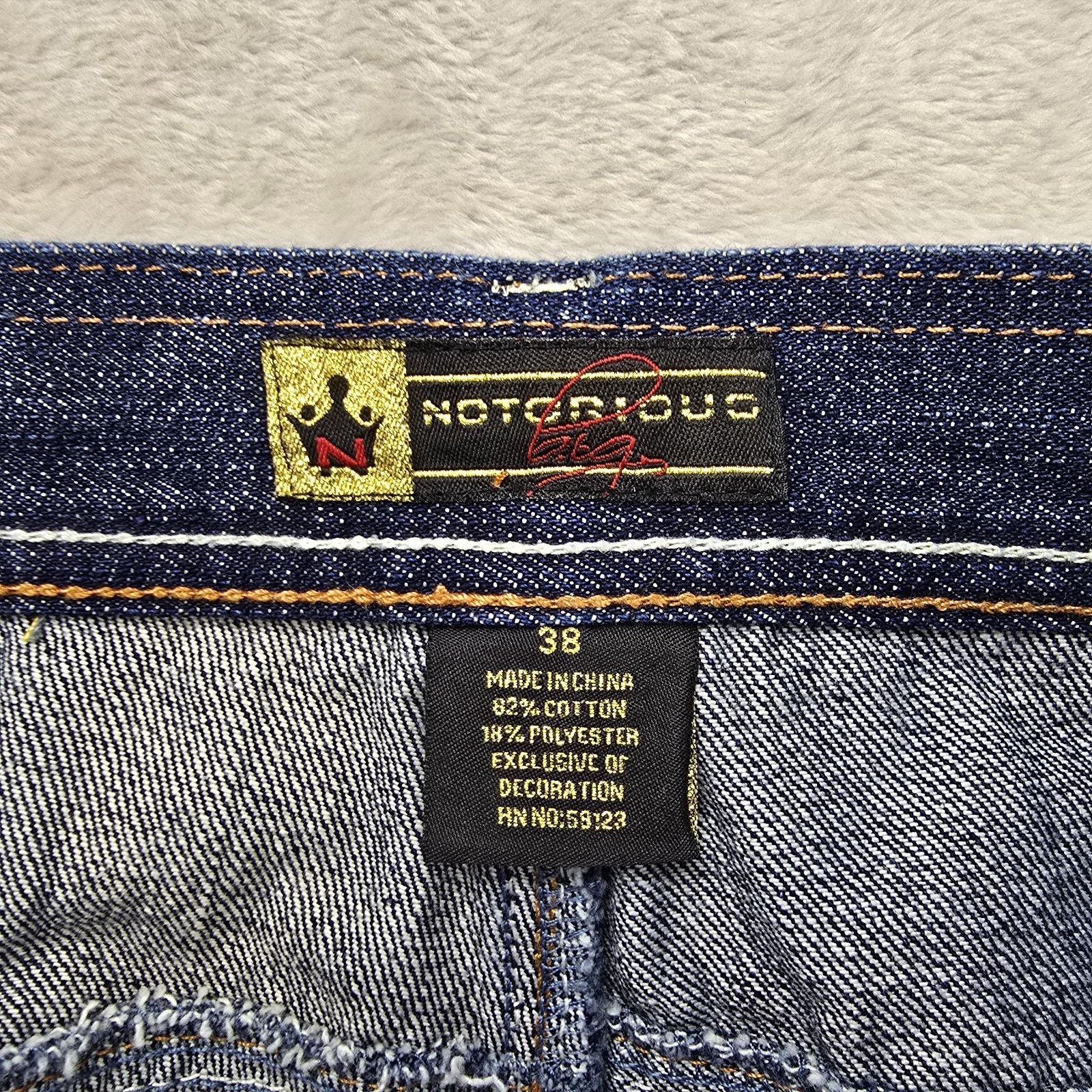 Other Vintage Notorious Big Jeans Fits 36x30 Embroidered Baggy Y2K Size US 36 / EU 52 - 6 Thumbnail