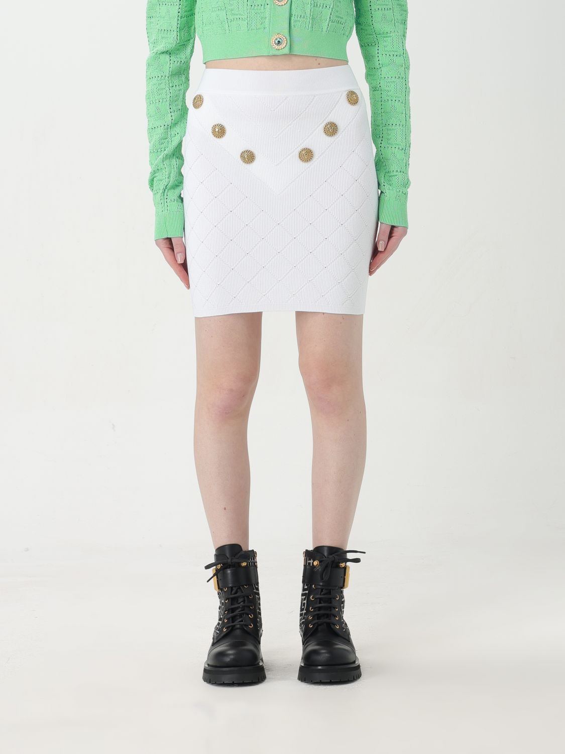 image of Balmain Skirt Woman White, Women's (Size 26)