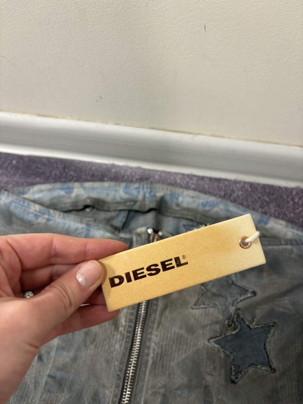 Diesel Diesel De-Dancy NWT Grey/Blue Wash Stars Denim Mini Dress Size S / US 4 / IT 40 - 13 Thumbnail