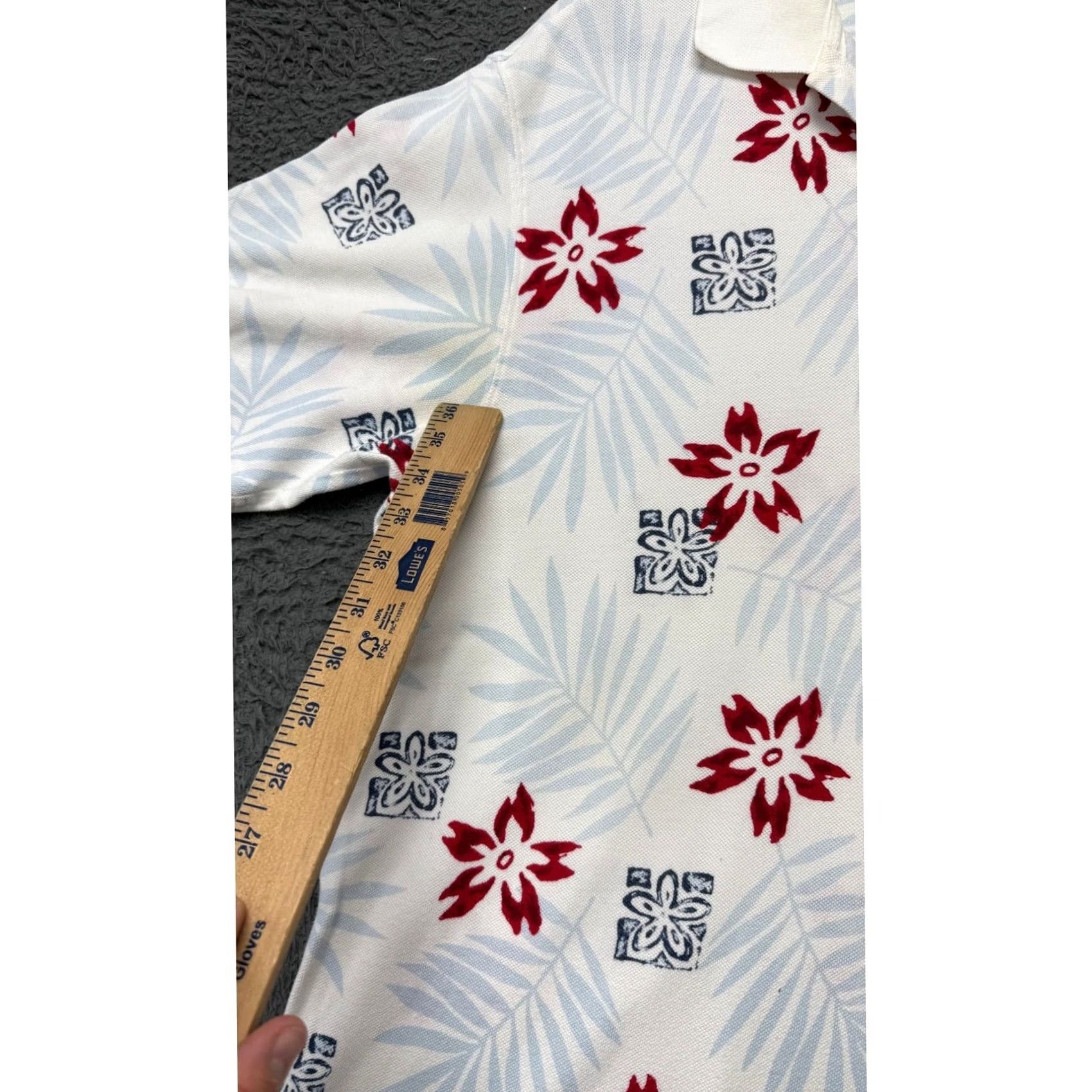 Ralph Lauren VINTAGE Chaps Ralph Lauren Polo Shirt Floral Short Sleeve Mens L White Red Casual Size US L / EU 52-54 / 3 - 4 Thumbnail