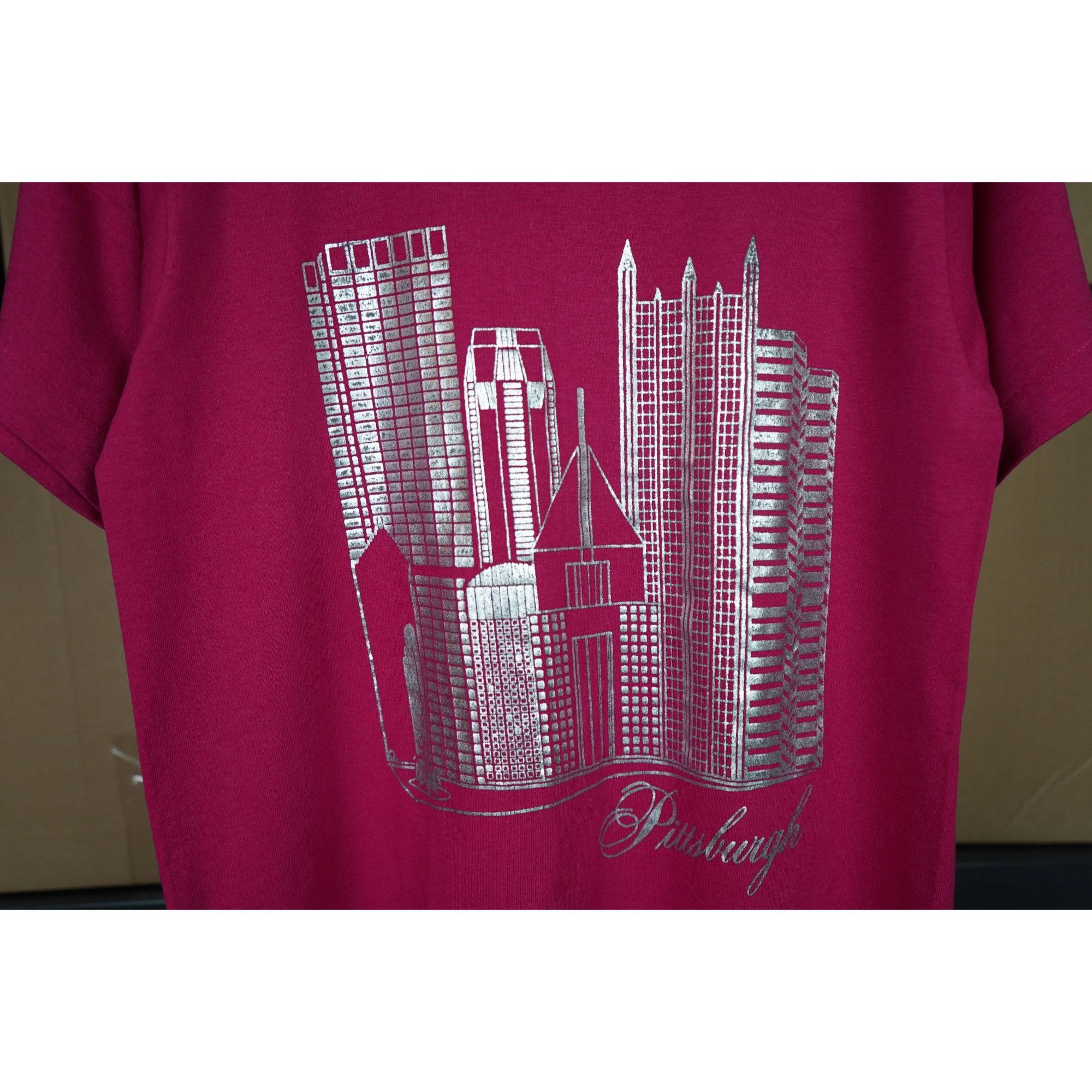 Vintage Vintage Pittsburgh Pink Tshirt Men's M Screens Stars #452 Size US M / EU 48-50 / 2 - 3 Thumbnail