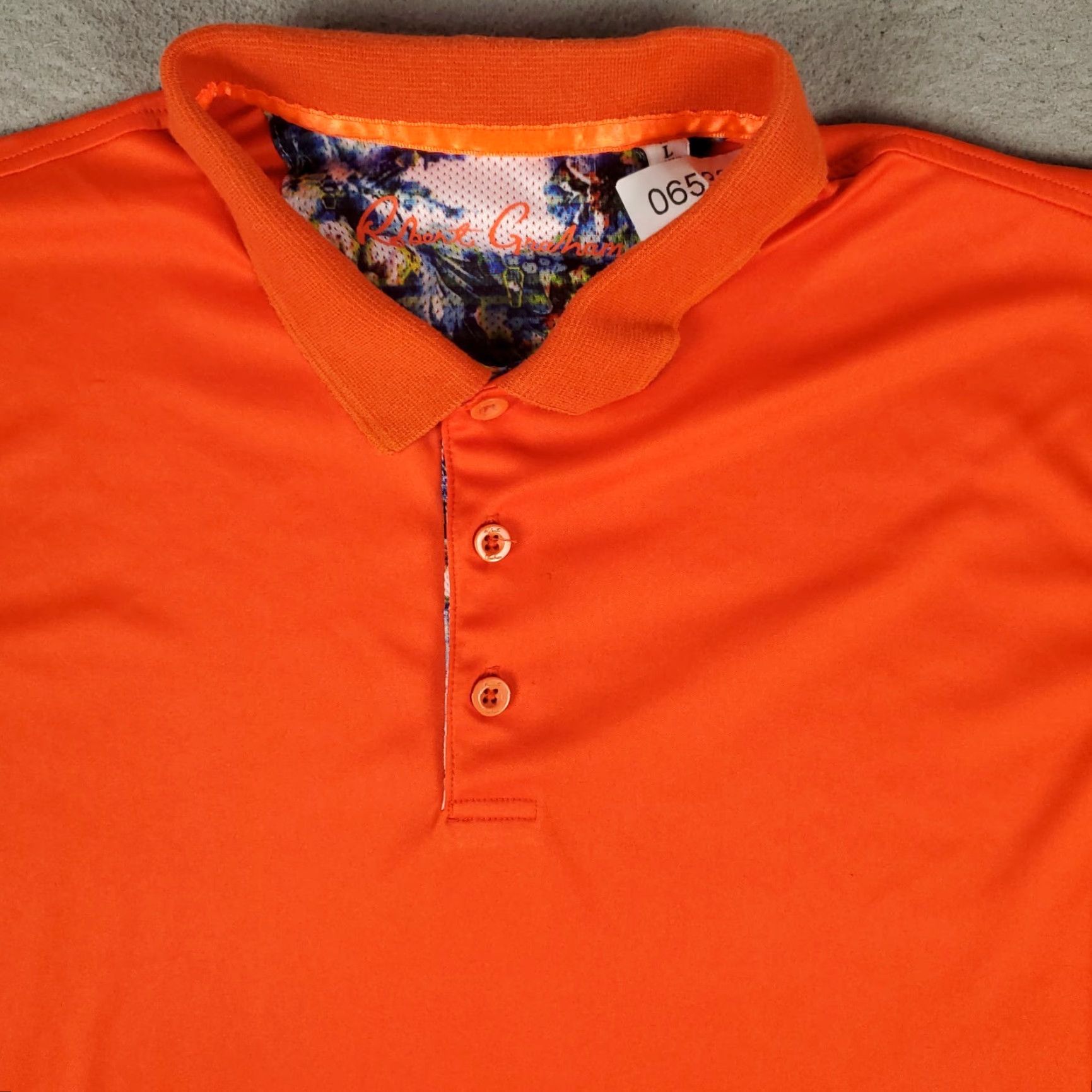 Robert Graham Robert Graham Polo Shirt Mens Large Orange Polyester Golf Short Sleeve Size US L / EU 52-54 / 3 - 2 Thumbnail