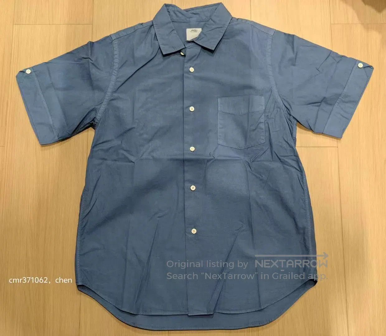 Visvim Blue Short Sleeve Shirt with 'Yokoso' Back Print. Size US M / EU 48-50 / 2 - 2 Thumbnail