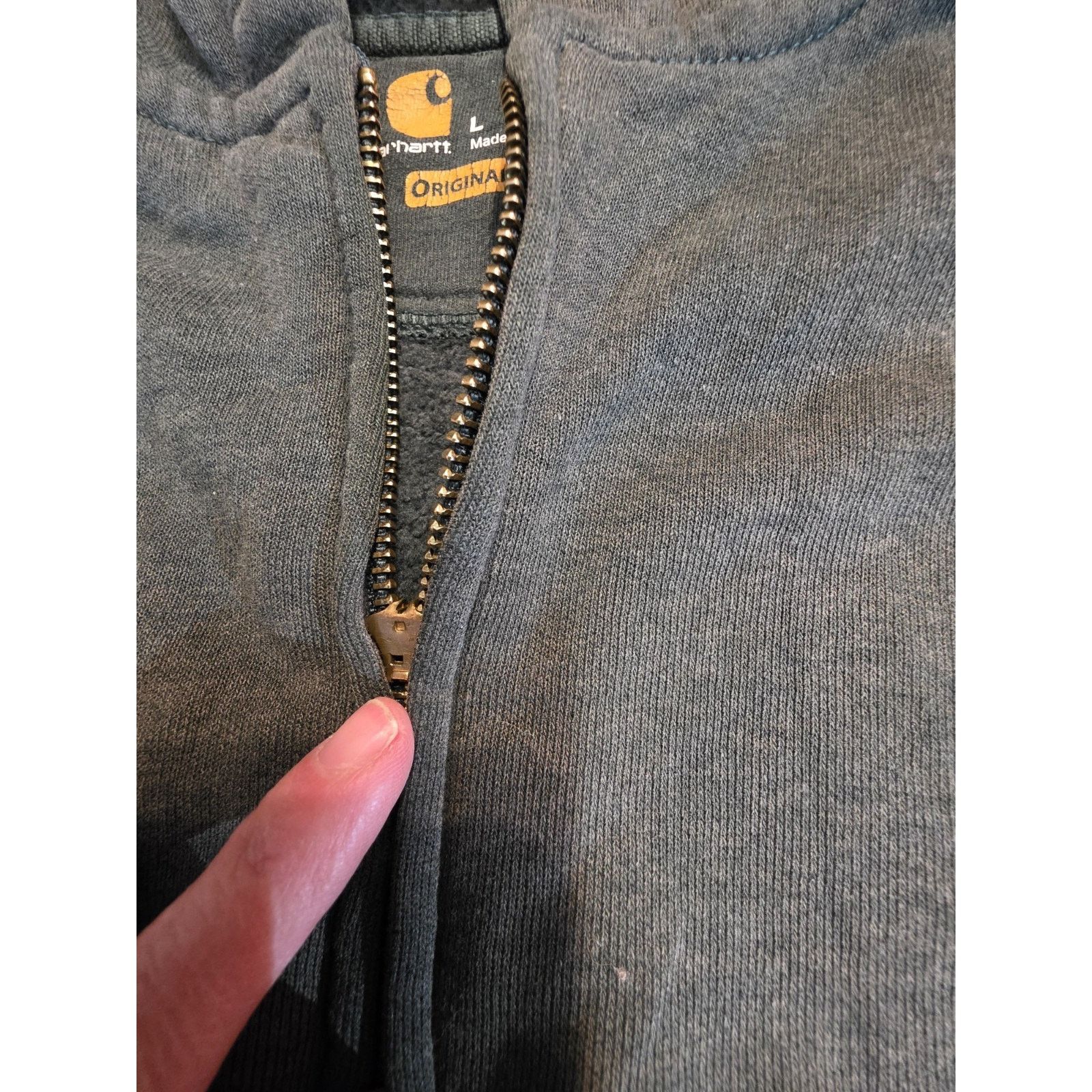 Carhartt Carhartt Men's Gray Sweatshirt with Missing Zipper Pull Size US L / EU 52-54 / 3 - 5 Thumbnail