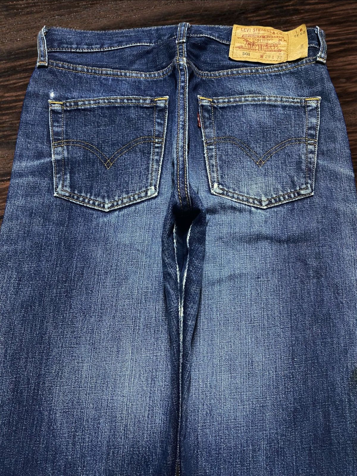 Levi's Vintage Clothing Levi's 501 blue jeans with a worn, distressed look jeans Size US 29 - 4 Thumbnail