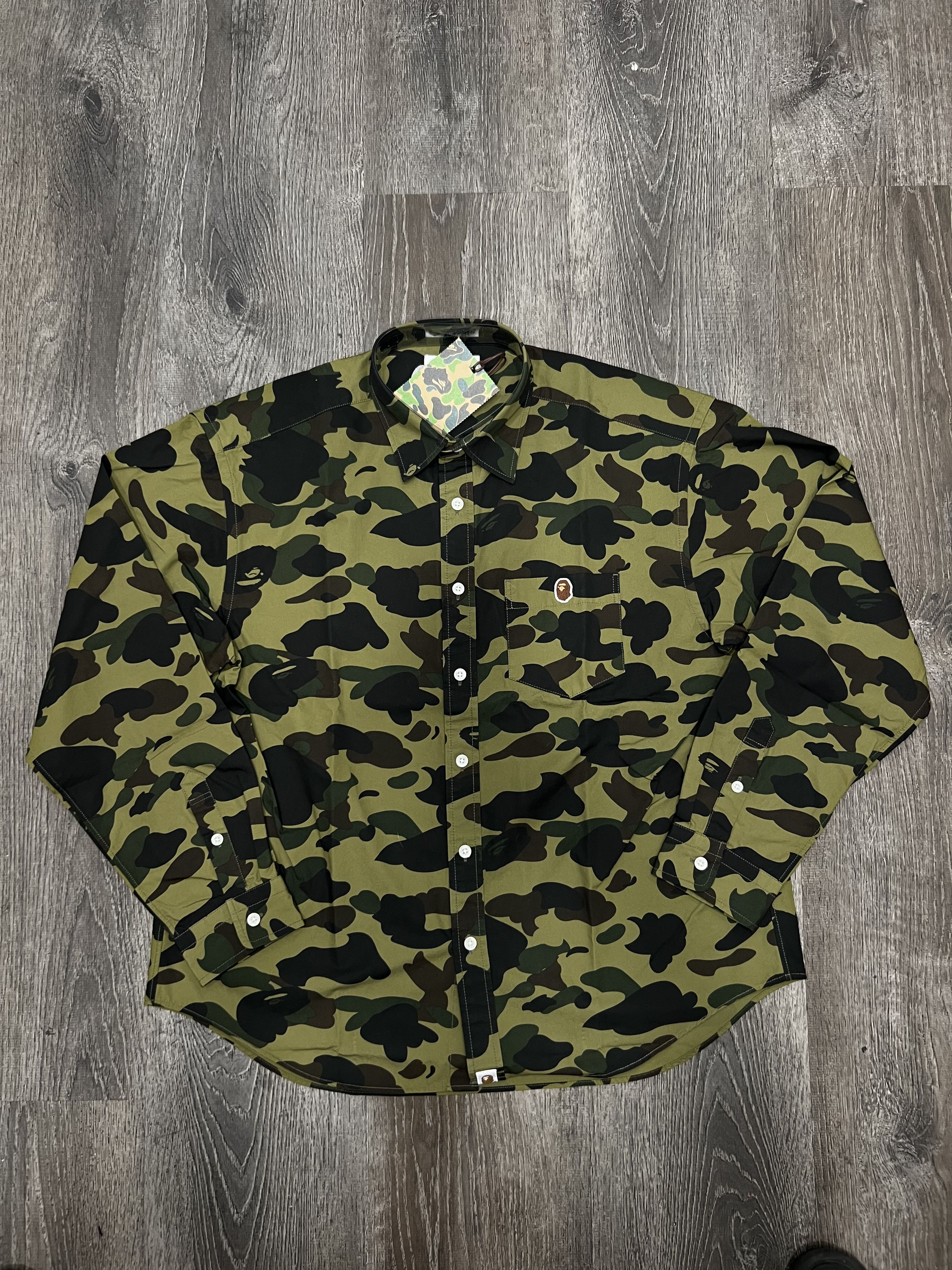 Bape Bape 1st camo BD L/S Button Up Tee Sz L New Size US L / EU 52-54 / 3 - 1 Thumbnail