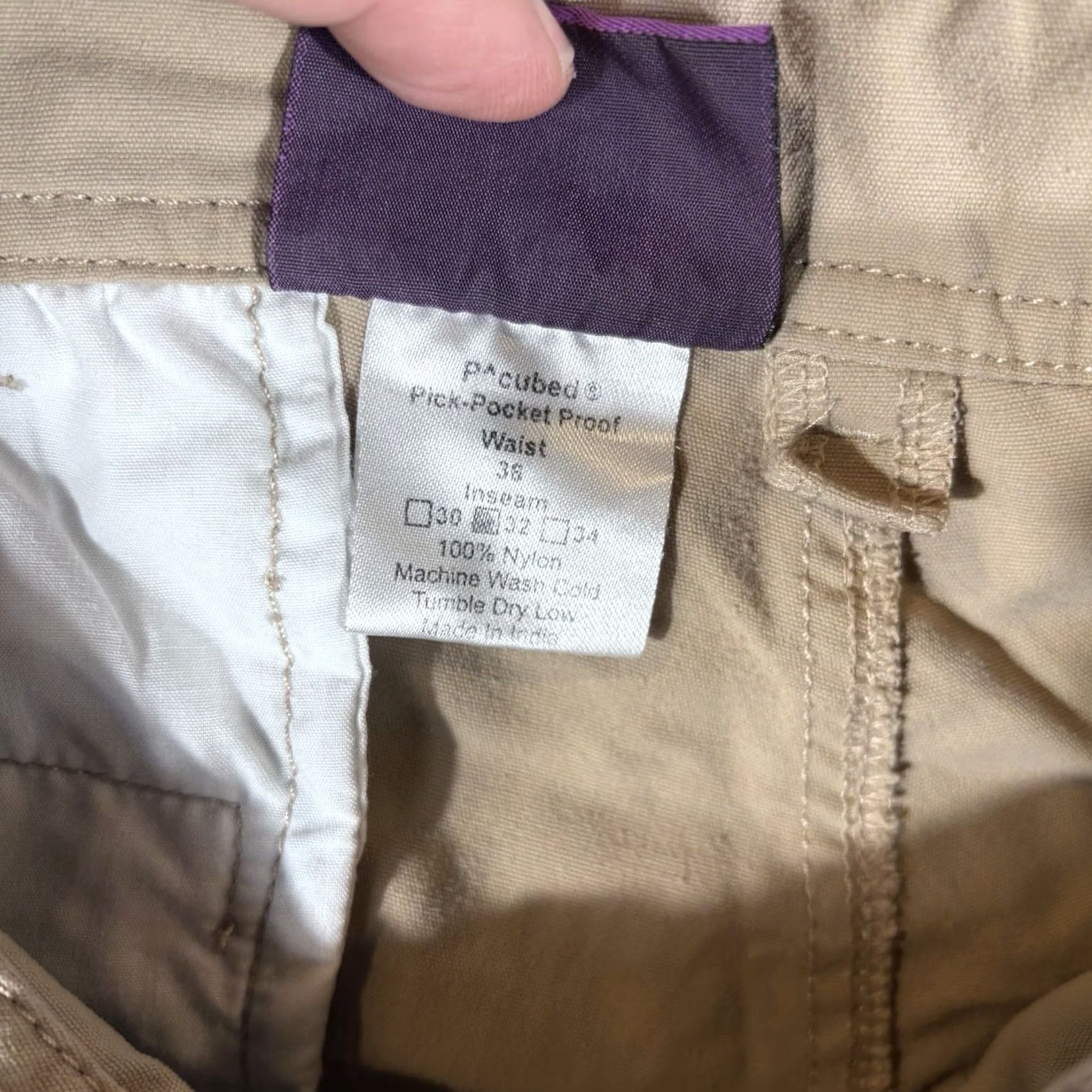 Vintage Clothing Arts Pants Mens 36x32 Beige Nylon Travel Pockets Slim/Regular Straight Cargo Pocket Trousers Vintage: No? Size US 36 / EU 52 - 7 Thumbnail