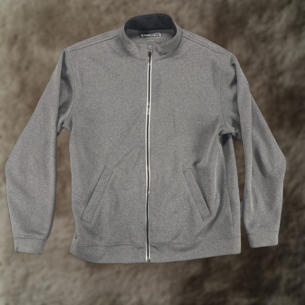 Vintage VINTAGE Pebble Beach Jacket Mens Medium Gray Full Zip Performance Pockets 100% Polyester Size US M / EU 48-50 / 2 - 1 Thumbnail