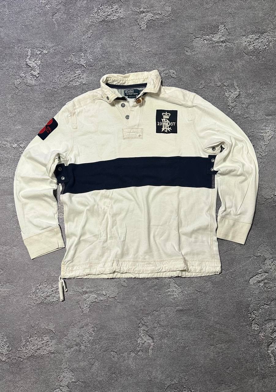 Polo Ralph Lauren × Rugby Ralph Lauren Vintage Rugby Sweatshirt Polo Ralph Lauren PRL #8 Big Logo Size US XL / EU 56 / 4 - 1 Thumbnail