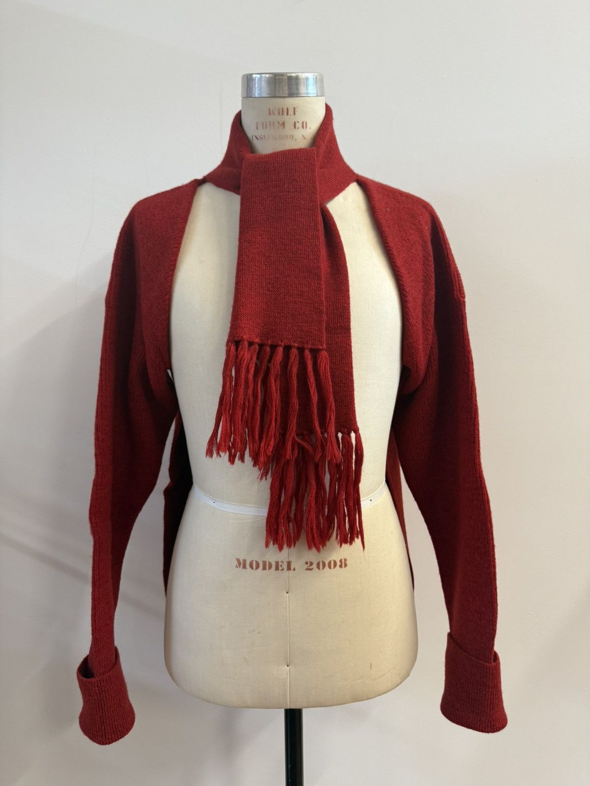 Maison Margiela MAISON MARGIELA SS17 100% Wool Scarf-Neck Cardigan — Size L Size L / US 10 / IT 46 - 12 Thumbnail