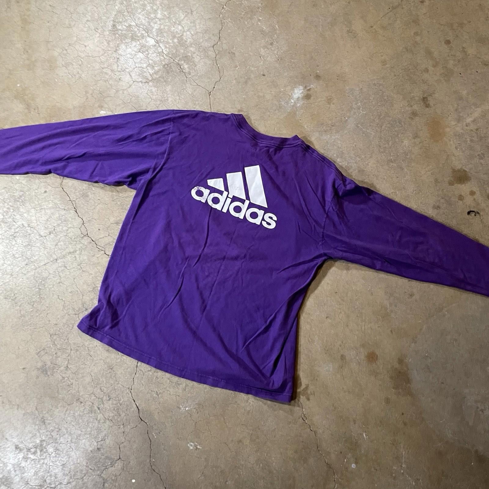 Adidas TCU Horned Frogs Long Sleeve Purple Shirt Adidas Large Size ONE SIZE - 2 Thumbnail