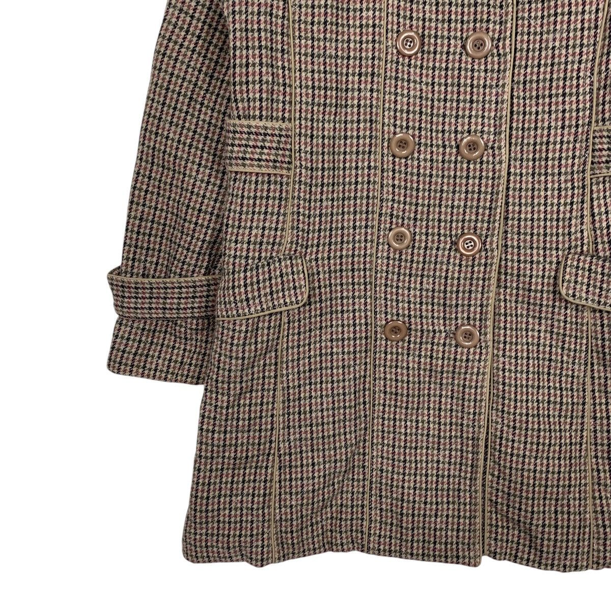 Japanese Brand Reve De Bijoux Double Breasted Houndstooth Tweed Coat Size S / US 4 / IT 40 - 3 Thumbnail