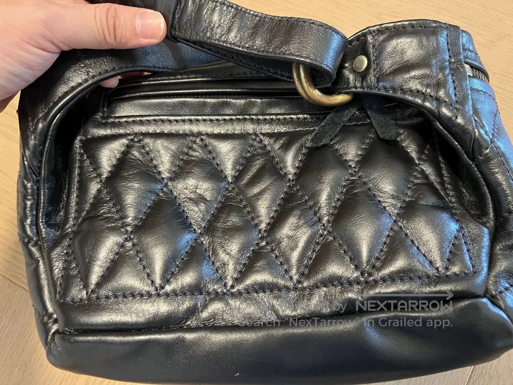 Japanese Brand Langlitz Waist Bag in Black Leather. Size ONE SIZE - 4 Thumbnail