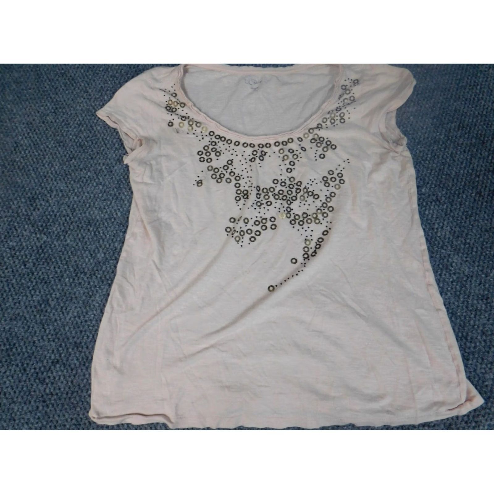 Ann Taylor Ann Taylor Loft Blouse M Women Pink Round Neck Short Sleeve Pullover Cotton Blend Designer Top Regular Fit Casual着 Size M / US 6-8 / IT 42-44 - 3 Thumbnail