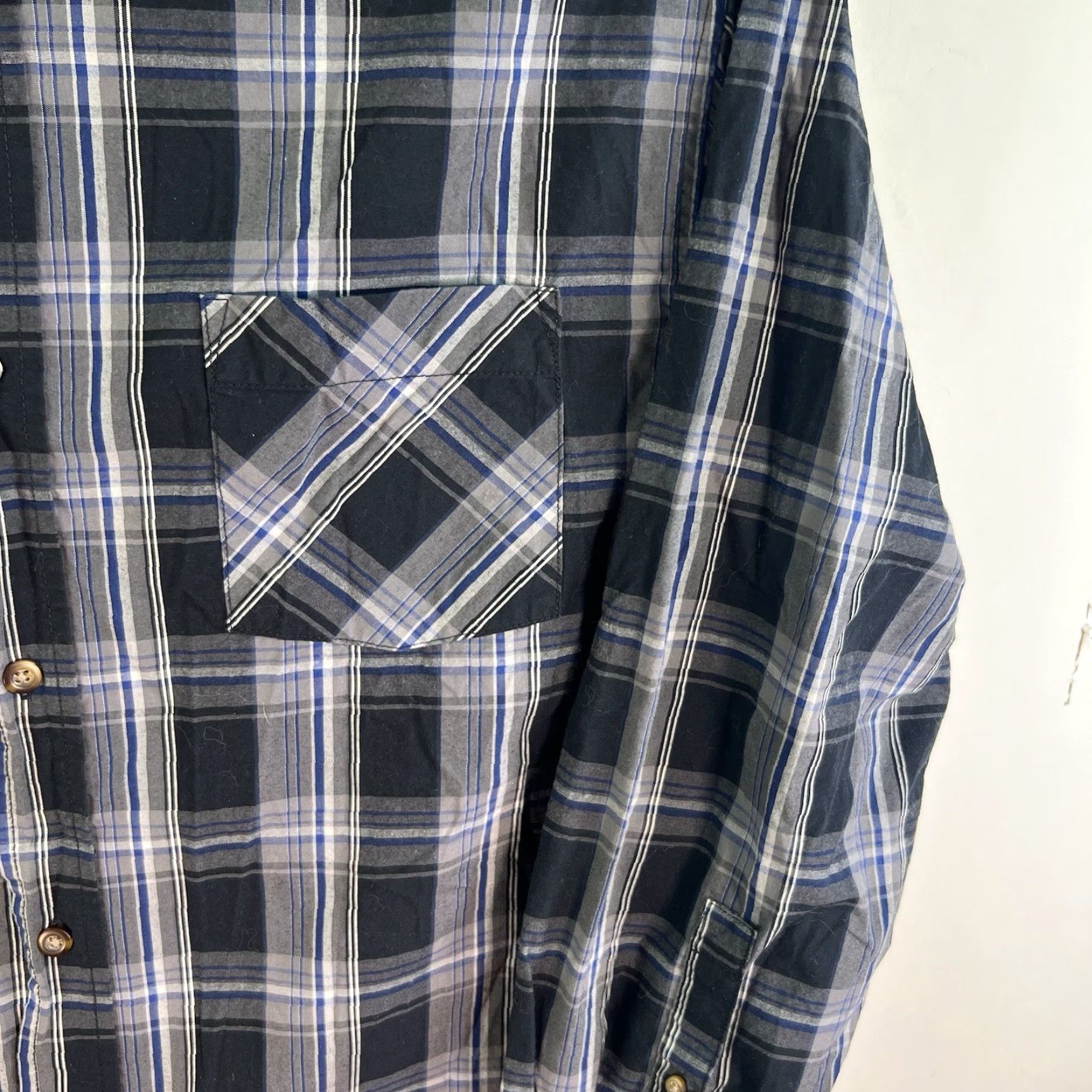 Vintage VINTAGE Field & Stream Men's 2XL Plaid Button-Down Shirt Long Sleeve Casual Blue Cotton Outdoor Size US XXL / EU 58 / 5 - 4 Thumbnail