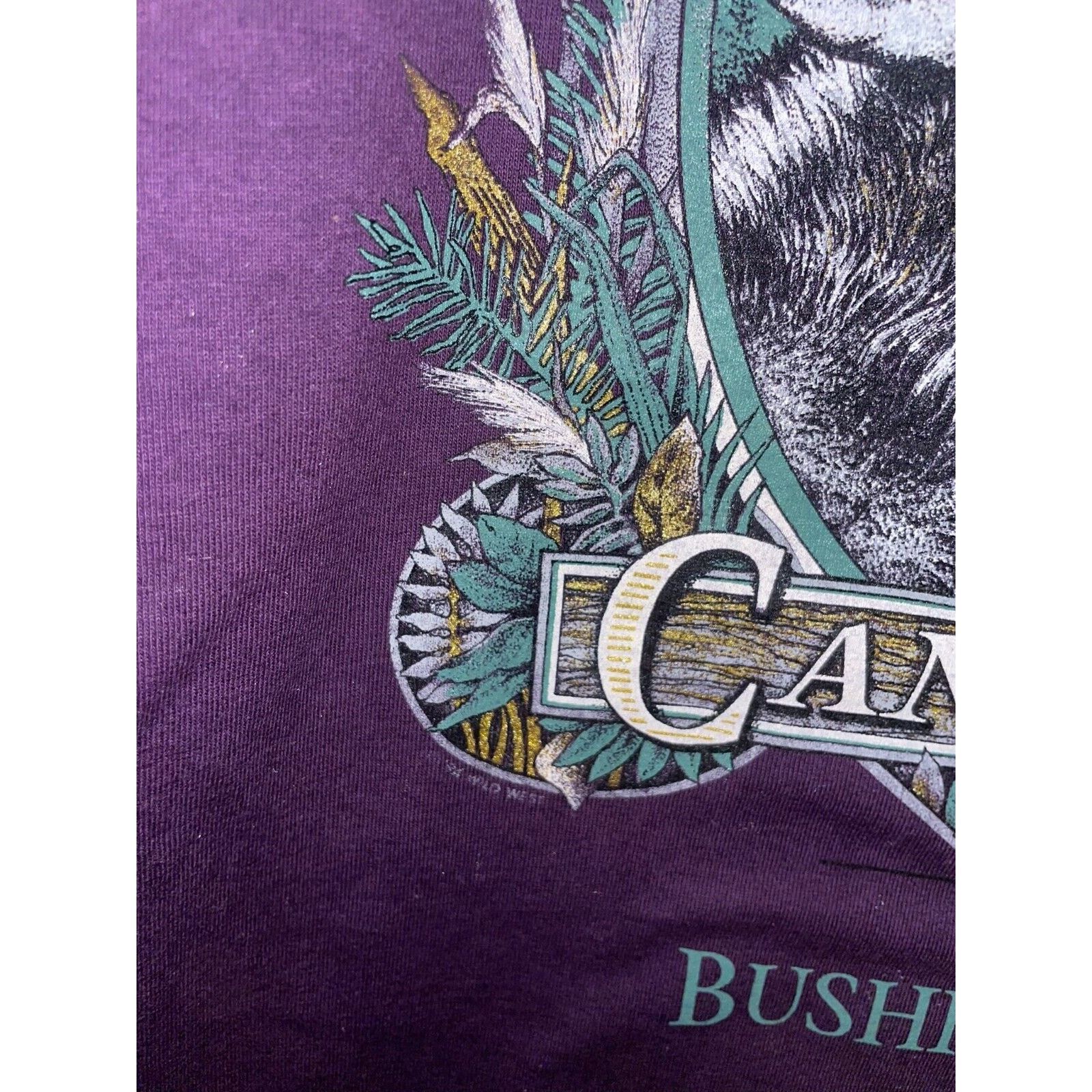 Jerzees Vintage Wolf Shirt Bushkill Falls Animal American Tee 90s 2X Size US XXL / EU 58 / 5 - 6 Thumbnail