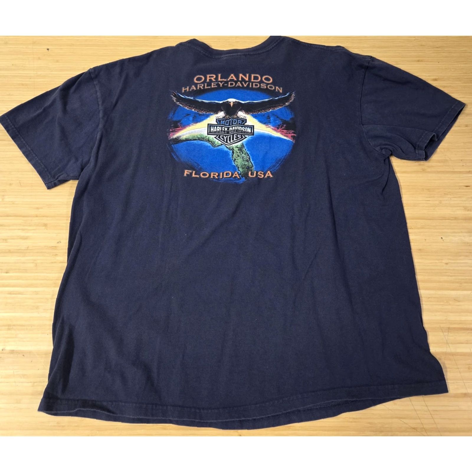 Harley Davidson Harley-Davidson Shirt Mens 2XL Blue Orlando Florida Motorcycle Pocket Tee Biker Size US XXL / EU 58 / 5 - 4 Thumbnail