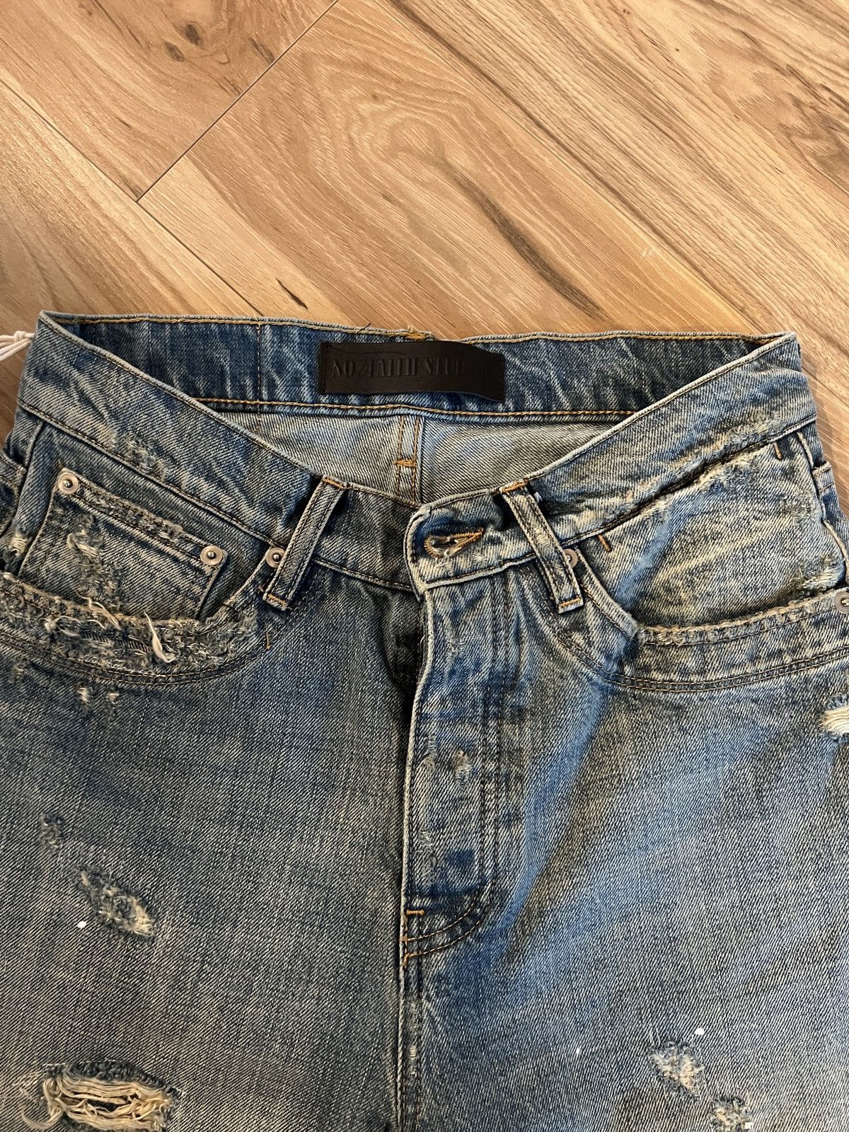 No Faith Studios No Faith Studios Italian Sewn & Worn Bootcut Denim Size US 31 - 3 Thumbnail